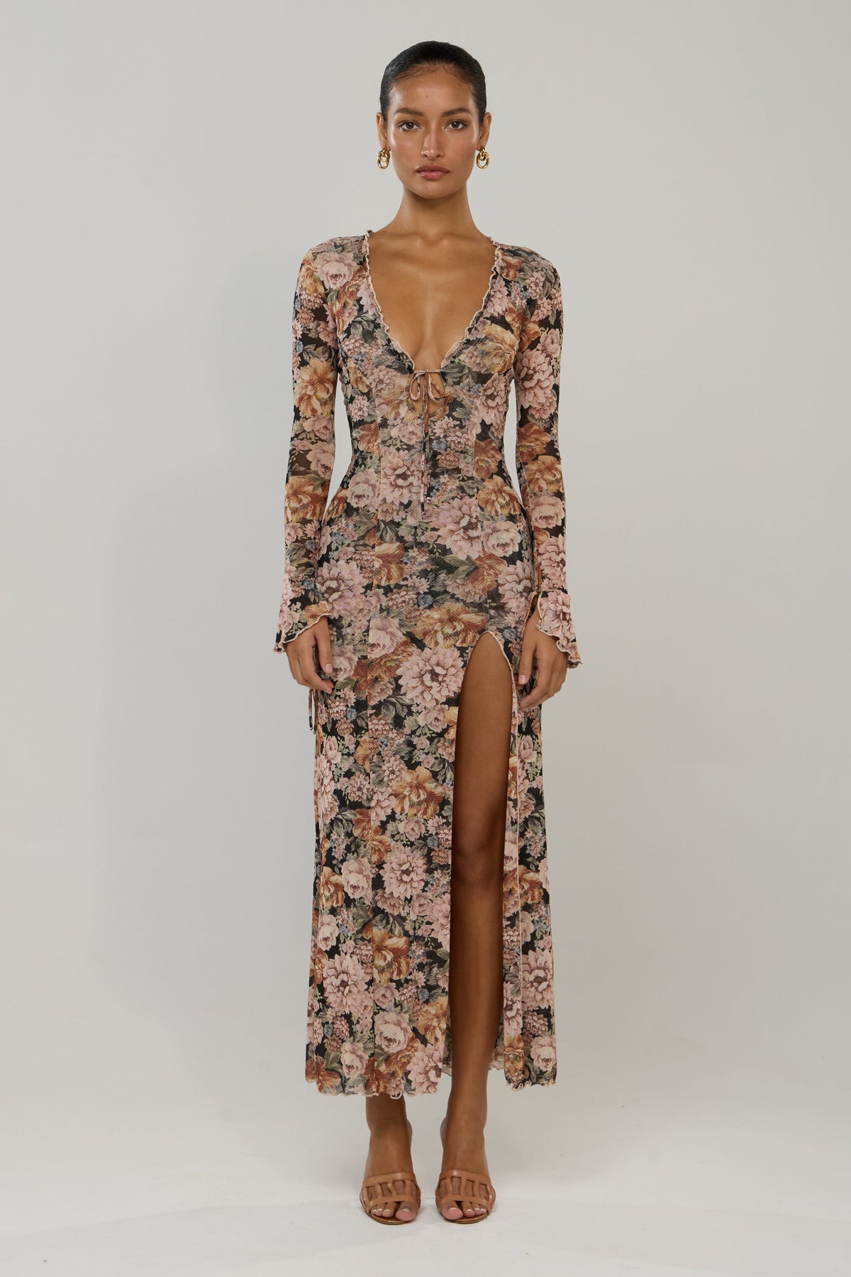 This is an image of Lennon in Antique - RESA featuring a model wearing the dress
