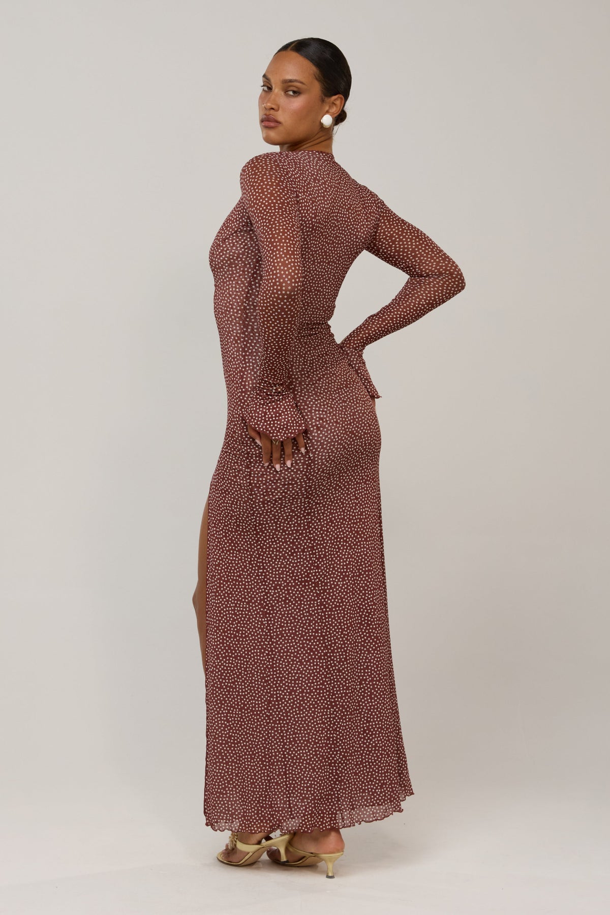 This is an image of Lennon in Coco Vanilla - RESA featuring a model wearing the dress