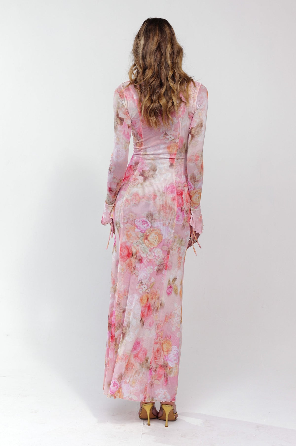 This is an image of Lennon Maxi in Aspen - RESA featuring a model wearing the dress