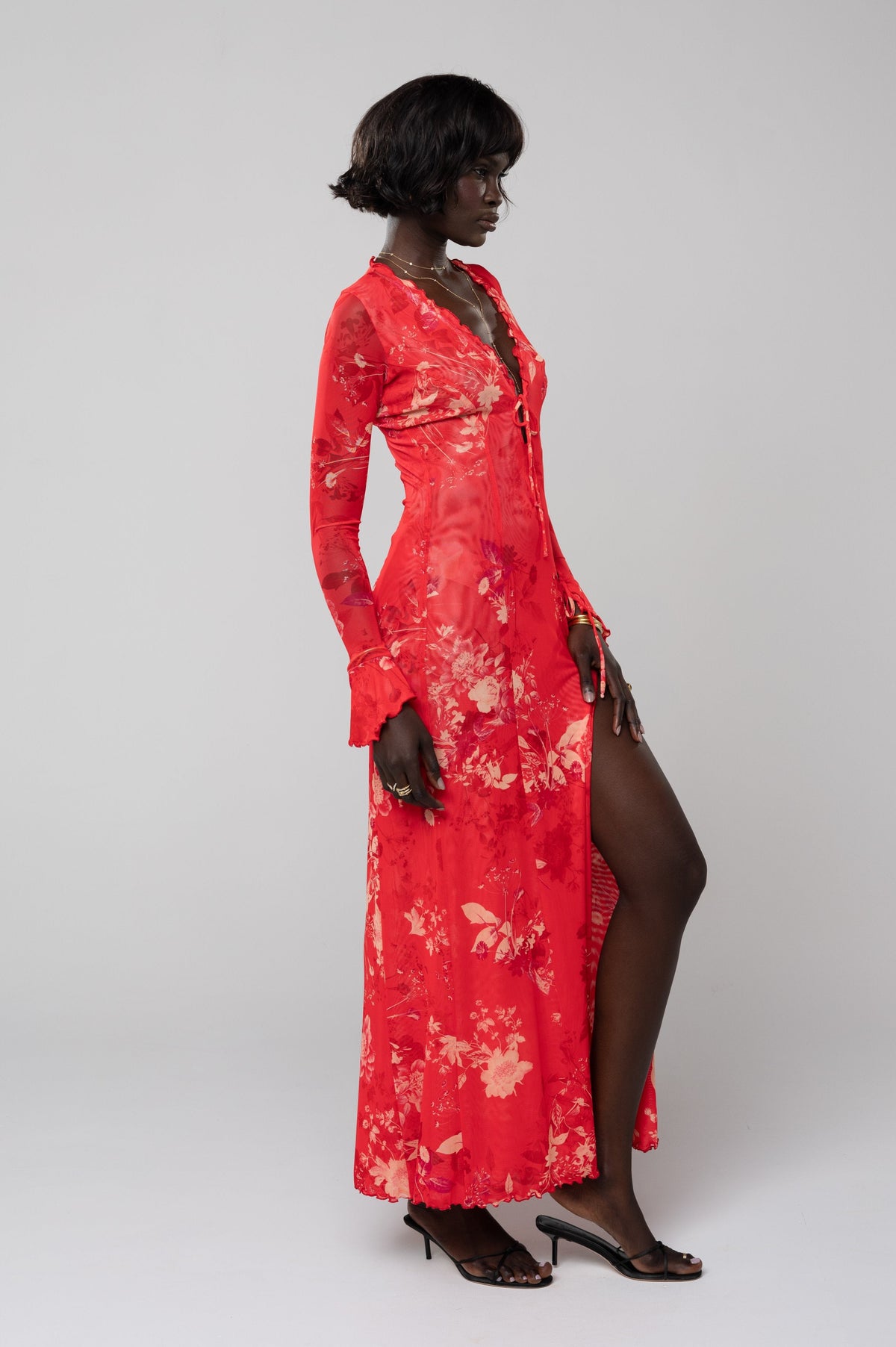 This is an image of Lennon Maxi in Blossom - RESA featuring a model wearing the dress