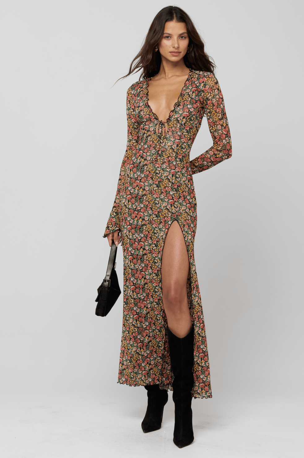 chinese dress ladies Lennon Maxi in Fig