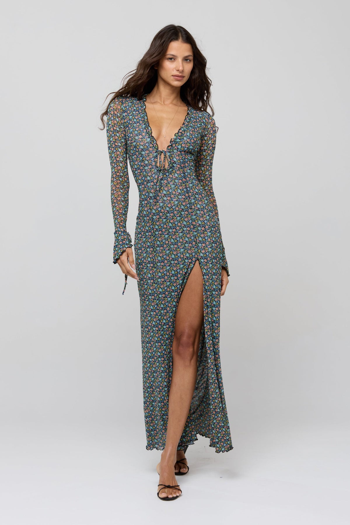 This is an image of Lennon Maxi in Paros - RESA featuring a model wearing the dress