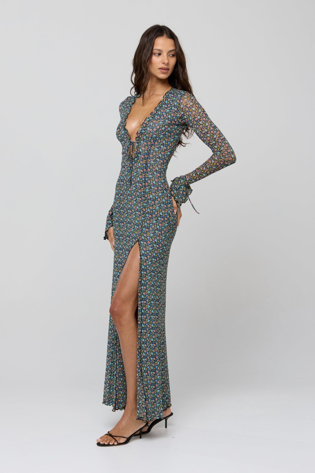This is an image of Lennon Maxi in Paros - RESA featuring a model wearing the dress
