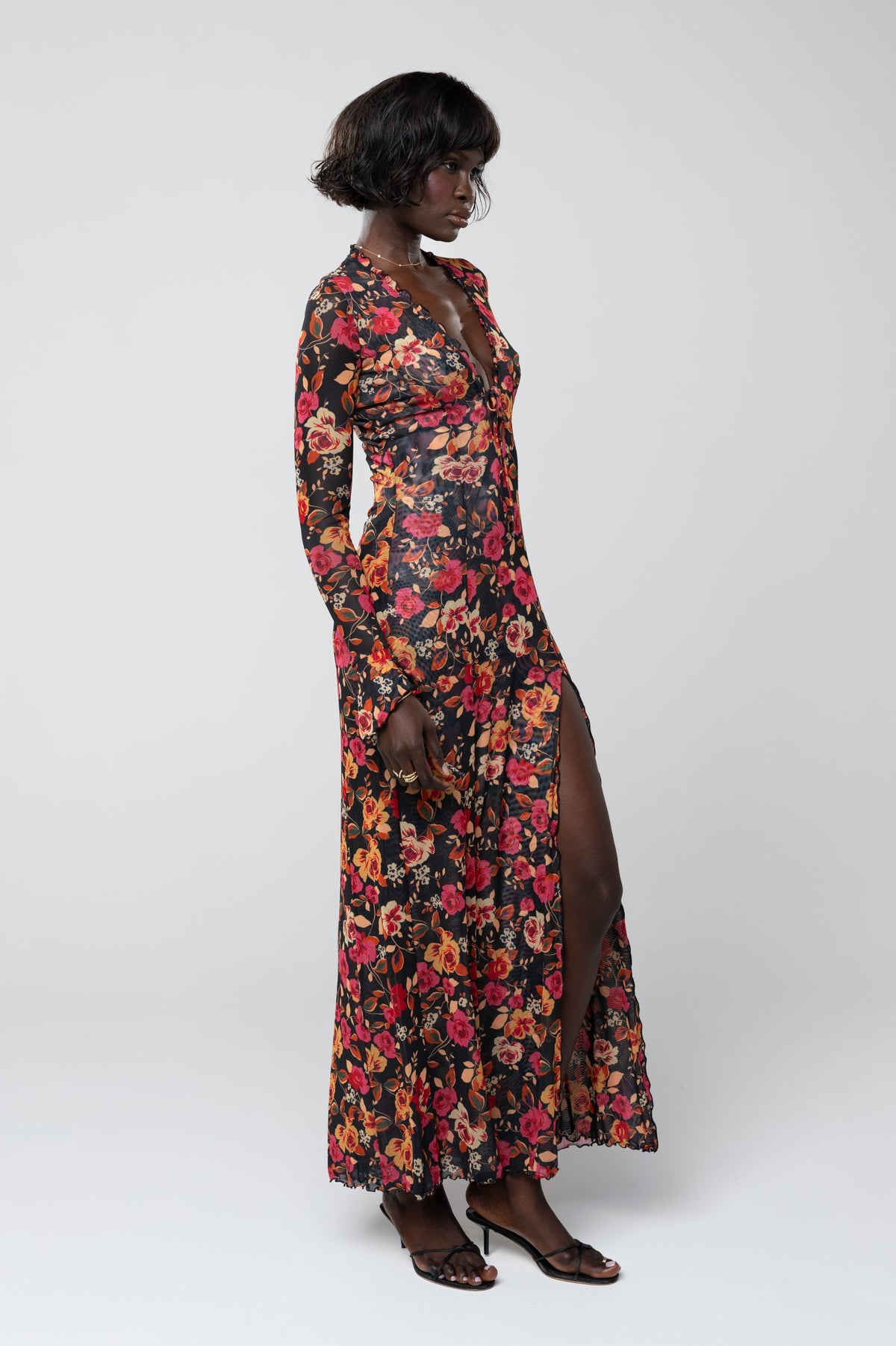 This is an image of Lennon Maxi in Rosie - RESA featuring a model wearing the dress