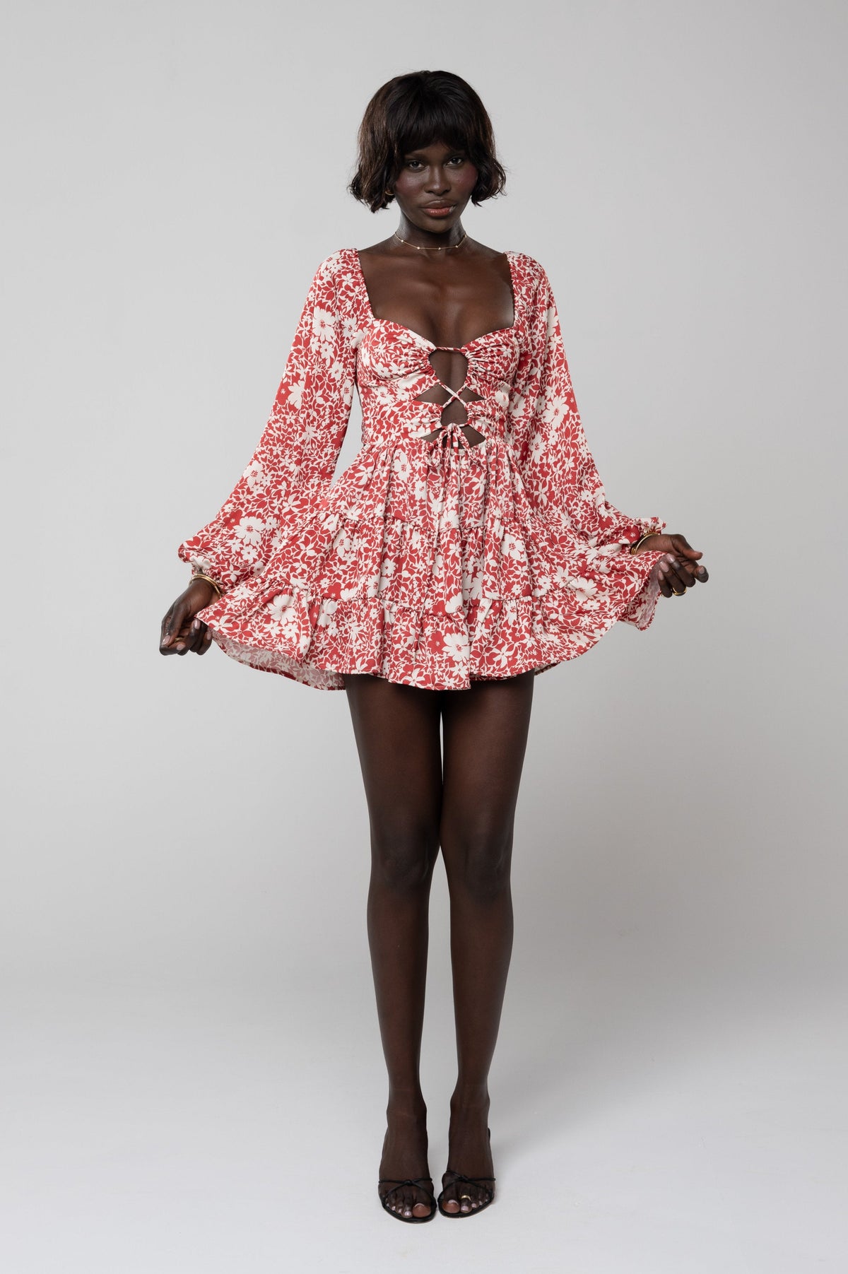 This is an image of Lyla Mini in Magnolia - RESA featuring a model wearing the dress