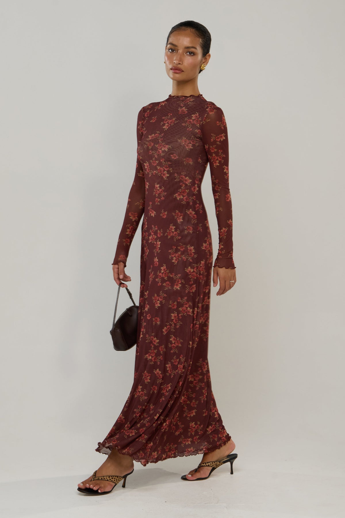 This is an image of Lyon in Mulberry - RESA featuring a model wearing the dress
