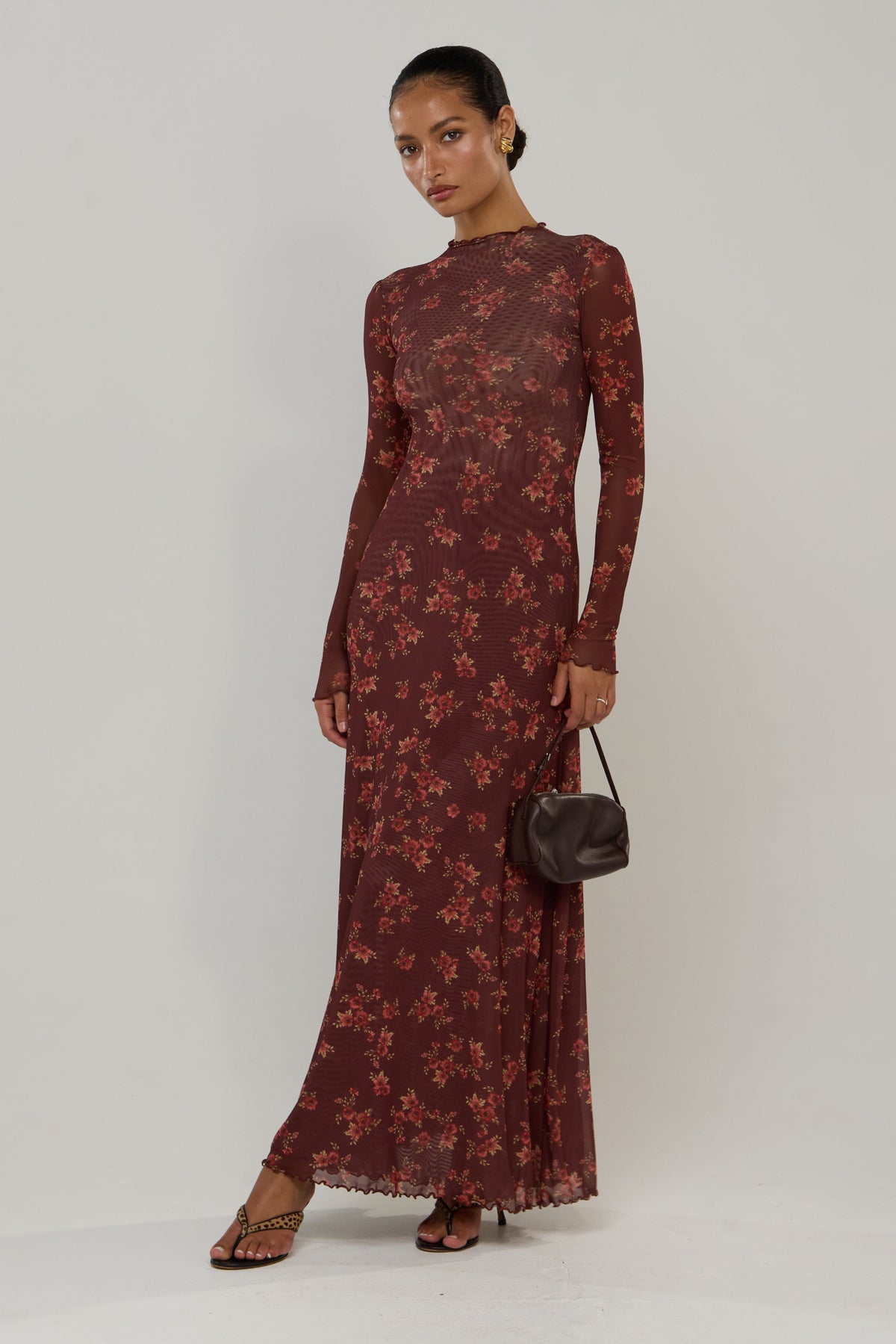 This is an image of Lyon in Mulberry - RESA featuring a model wearing the dress