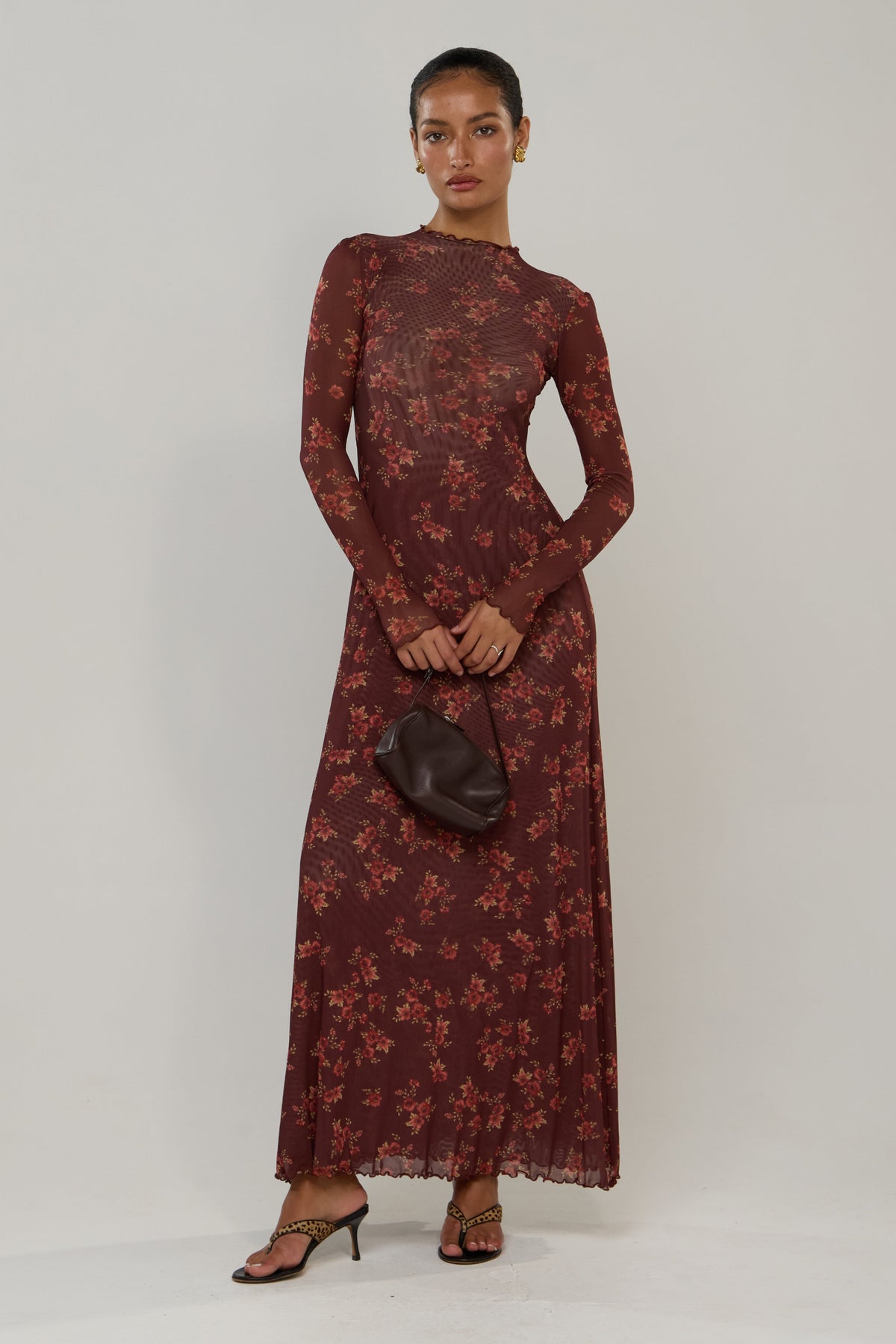 This is an image of Lyon in Mulberry - RESA featuring a model wearing the dress