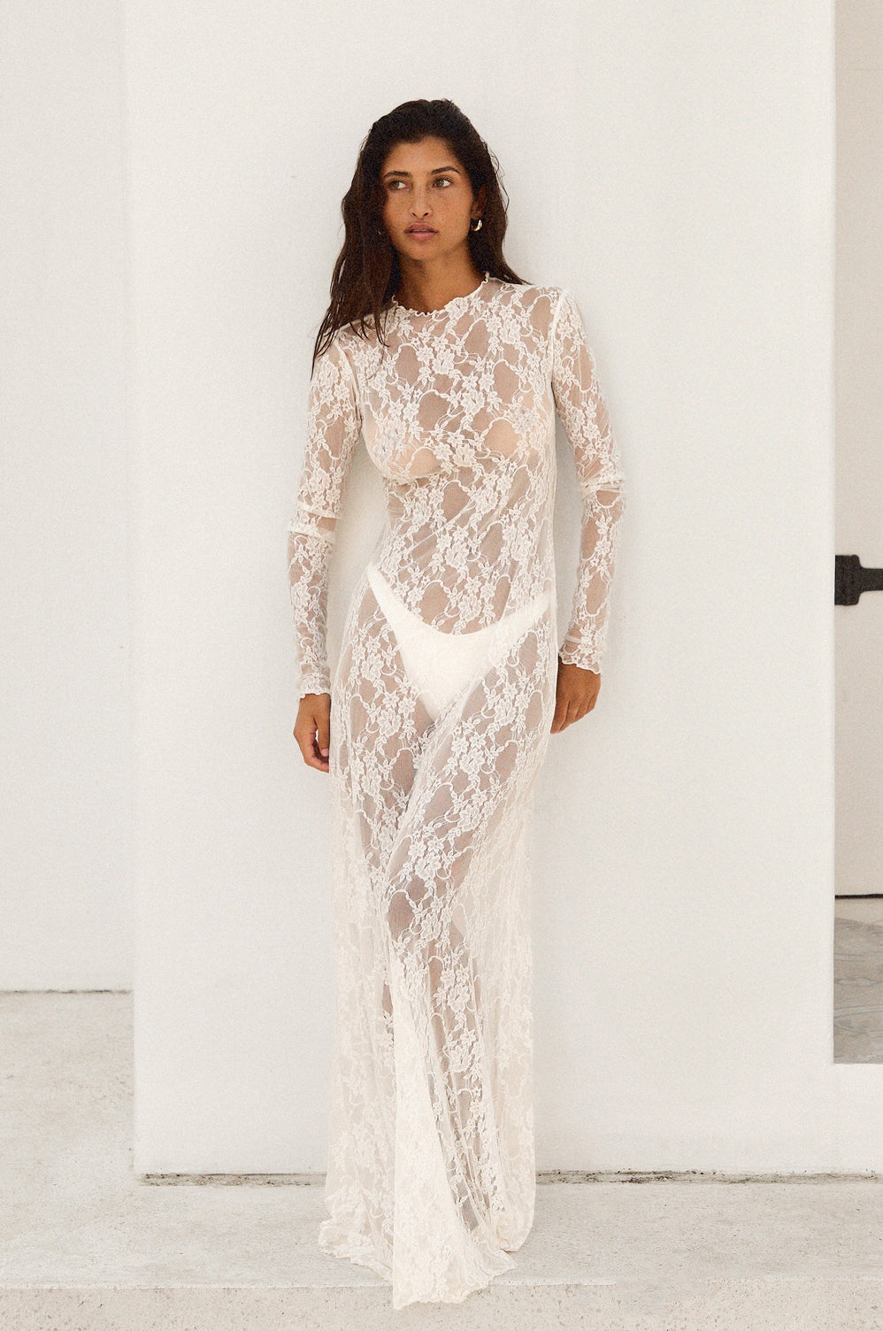 Lyon Lace Dress in White Lace – RESA