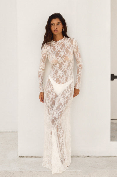 Lyon Lace Dress in White Lace – RESA