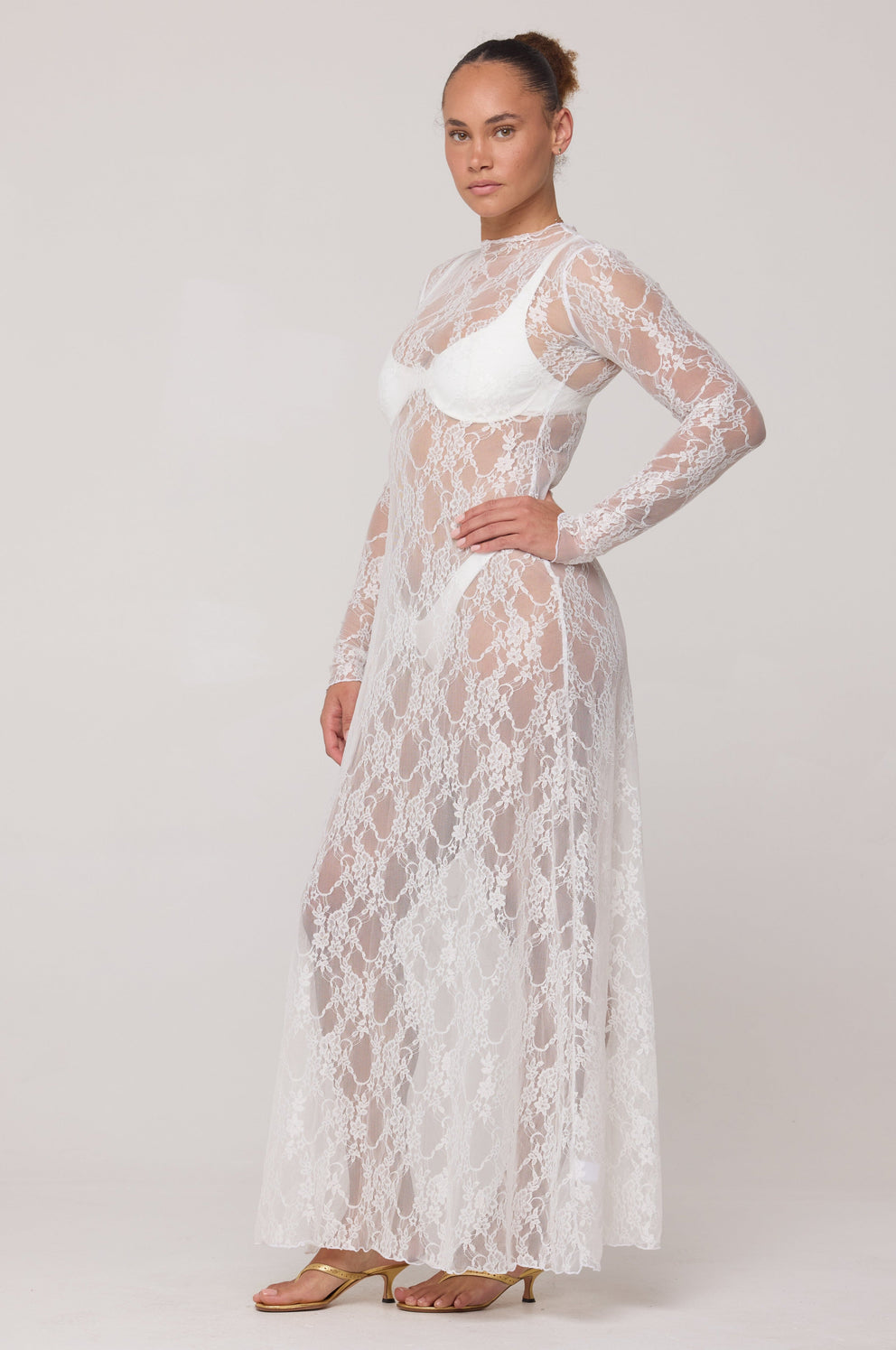 Lyon Lace Dress in White Lace RESA Lyon Lace Dress in White Lace RESA