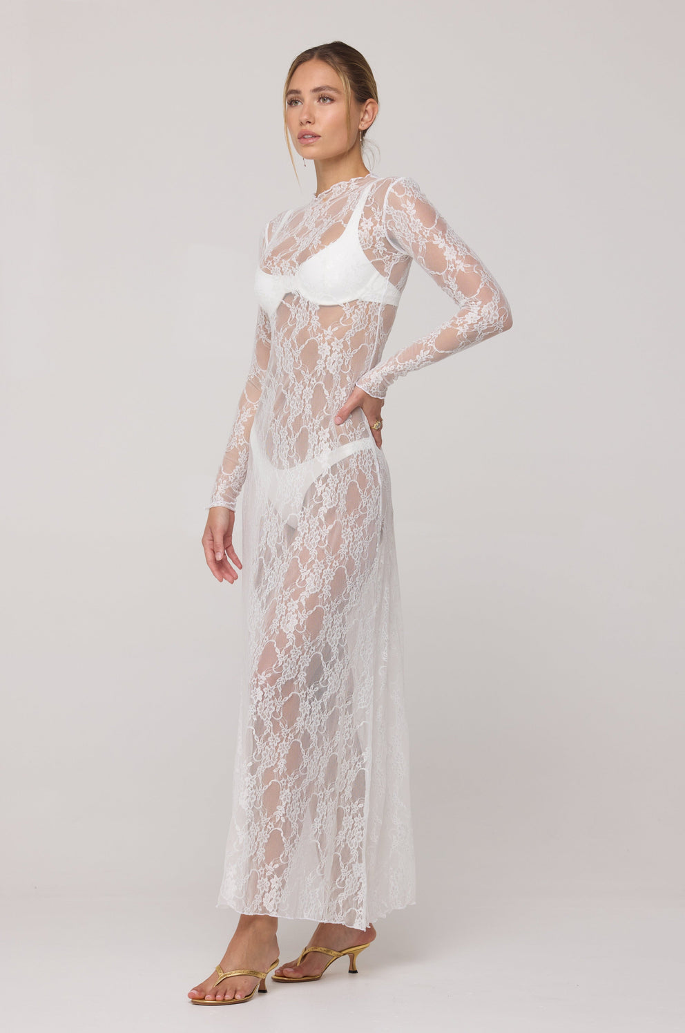 Lyon Lace Dress in White Lace RESA Lyon Lace Dress in White Lace RESA
