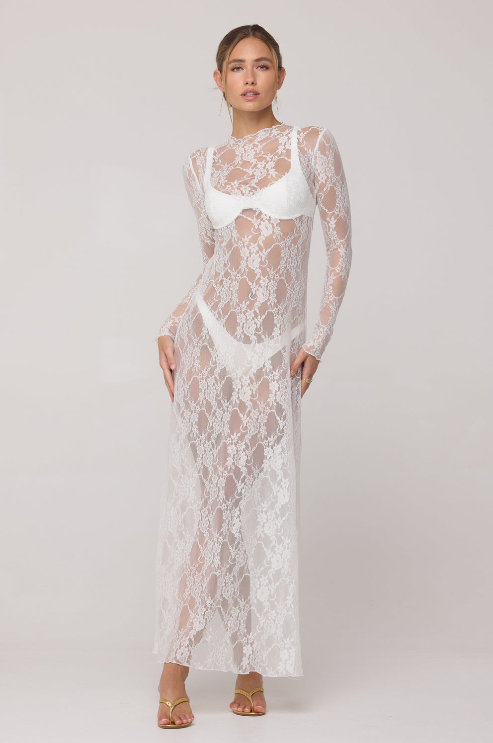 Lyon Lace Dress in White Lace RESA Lyon Lace Dress in White Lace RESA