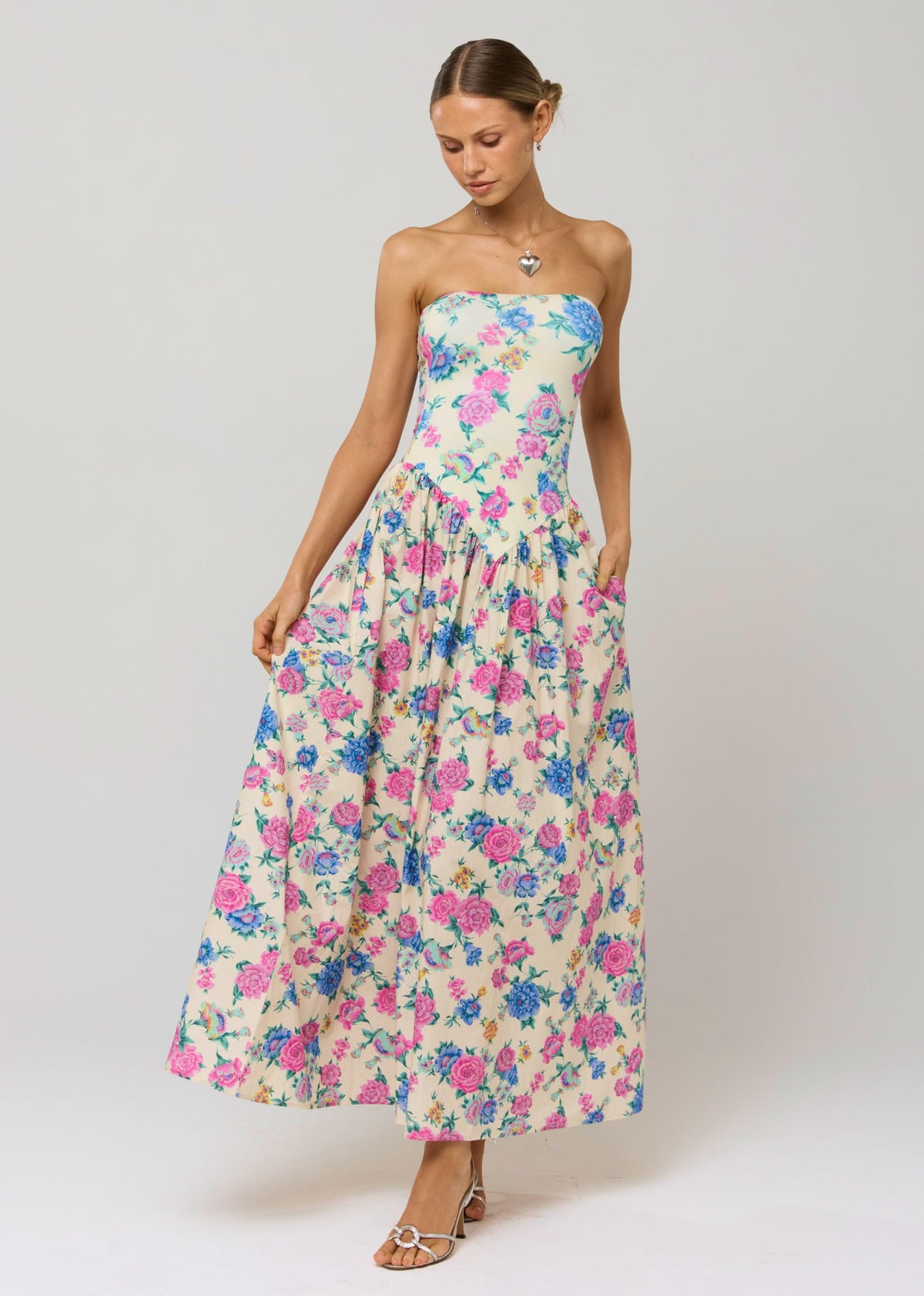 This is an image of Mackenzie Dress in Rosewood - RESA featuring a model wearing the dress