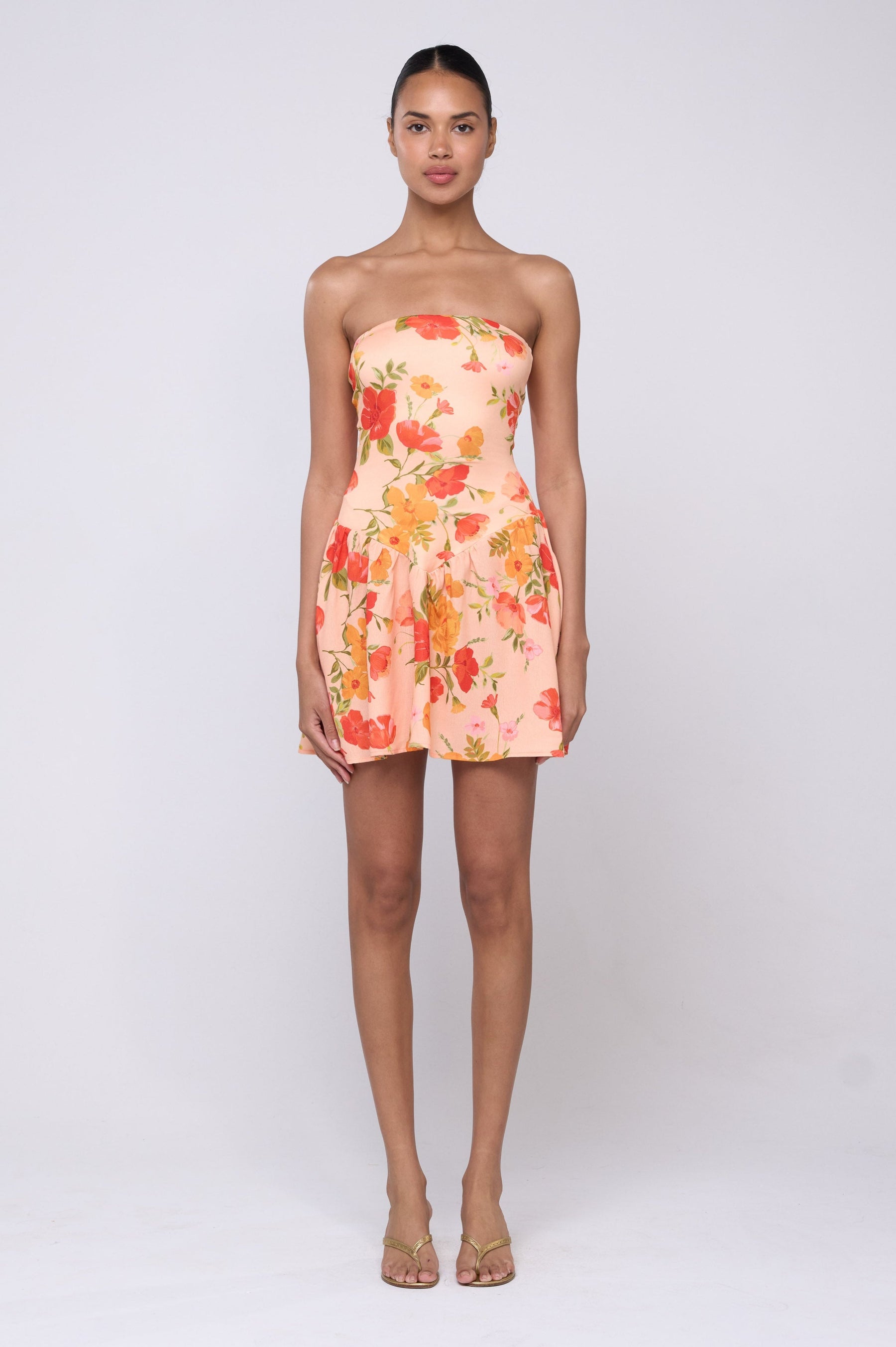 This is an image of Makie Dress in Ginger - Archive - RESA featuring a model wearing the dress