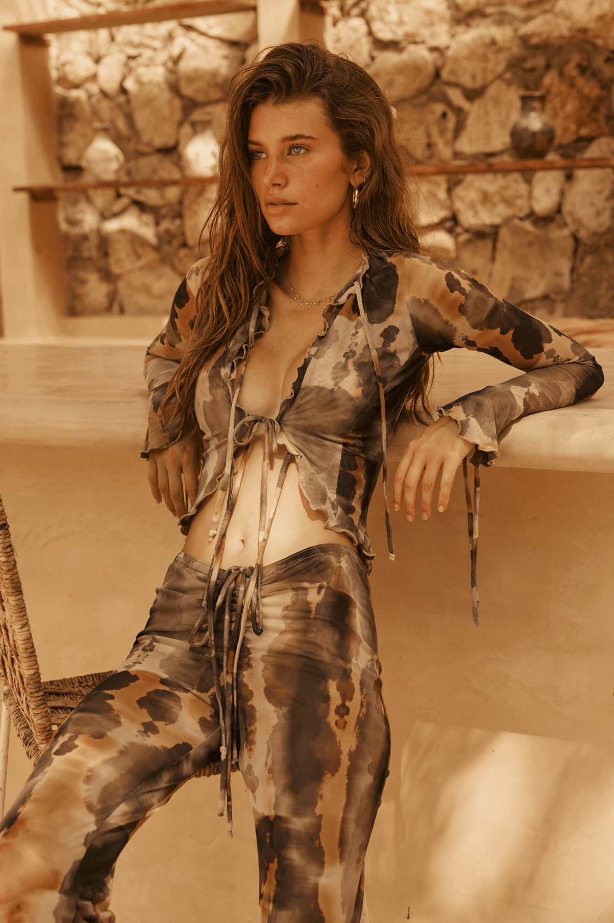This is an image of Mallory Pant in Dusk - RESA featuring a model wearing the dress