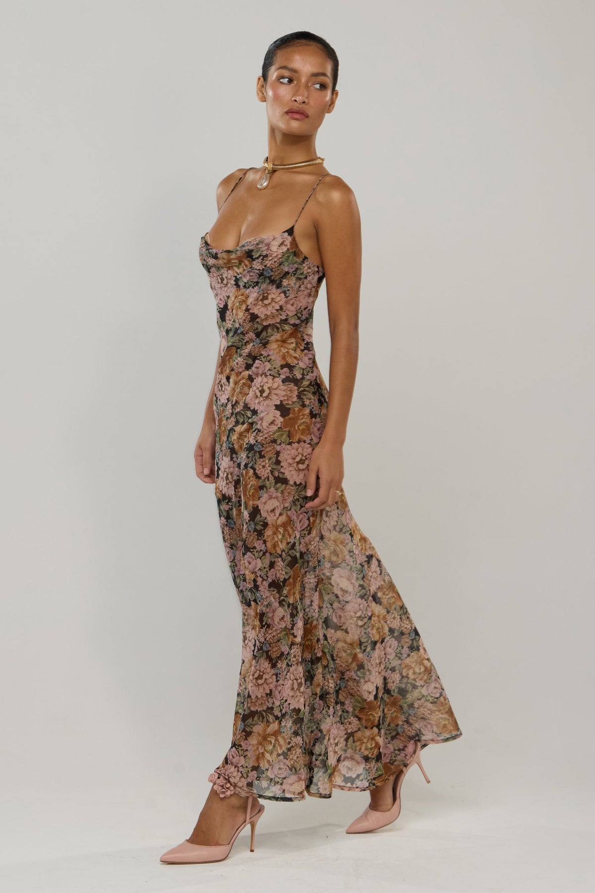 This is an image of Margot in Antique - RESA featuring a model wearing the dress