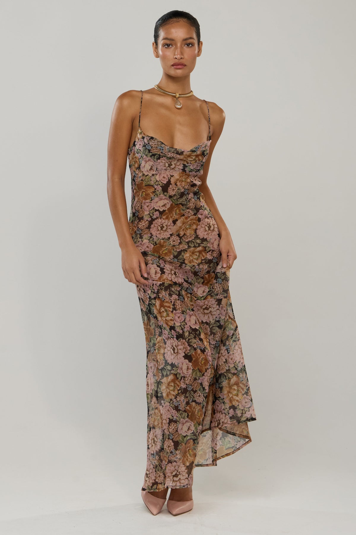 This is an image of Margot in Antique - RESA featuring a model wearing the dress