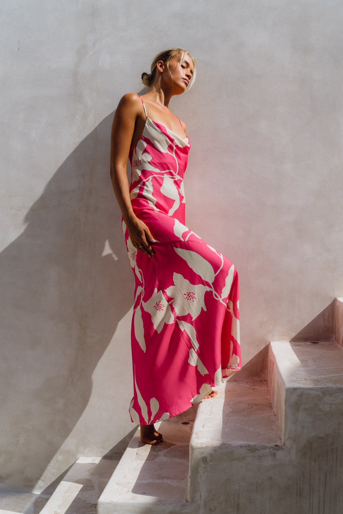 This is an image of Margot Maxi in Zinnia - RESA featuring a model wearing the dress