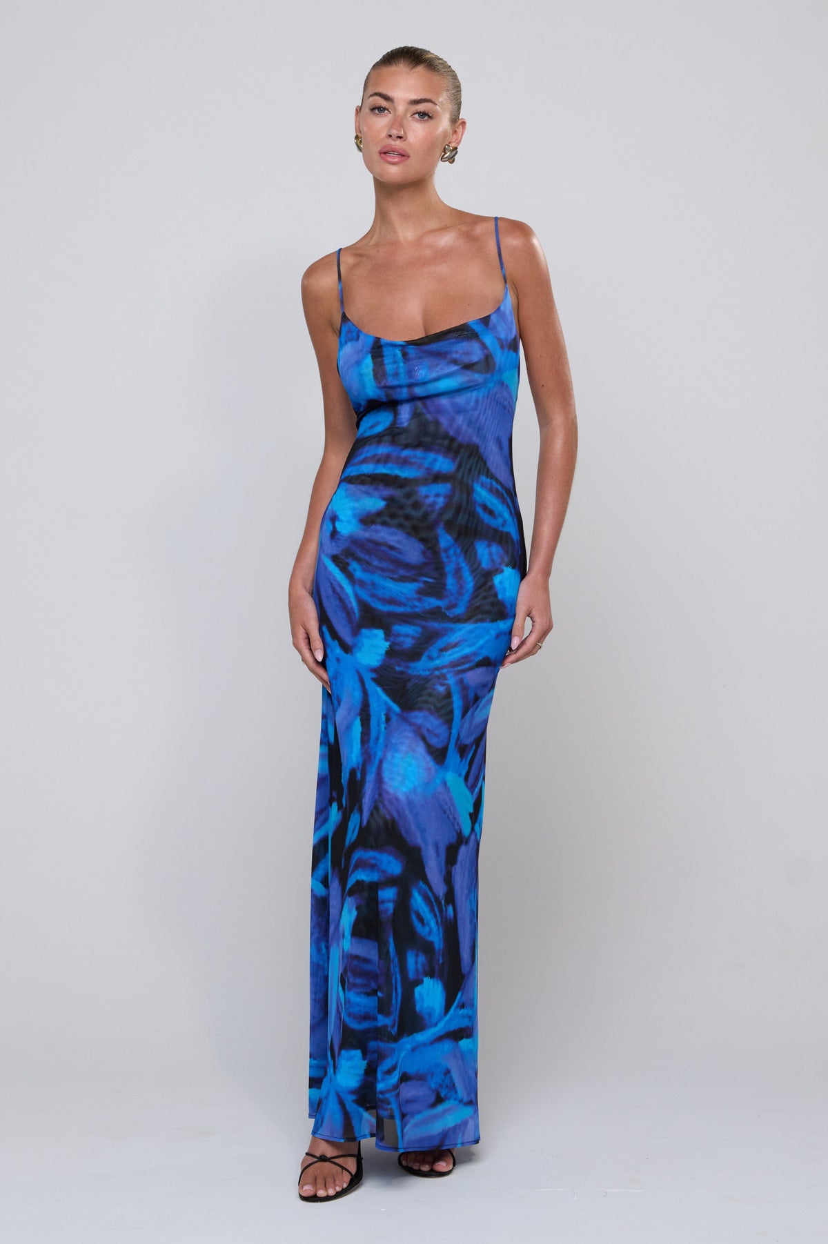 This is an image of Margot Mesh Maxi in Lagoon - RESA featuring a model wearing the dress