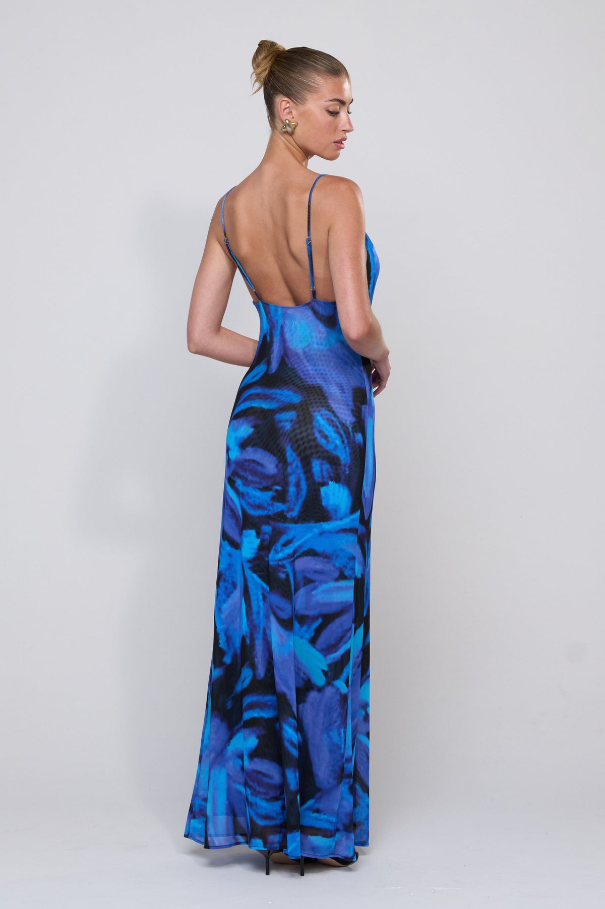 This is an image of Margot Mesh Maxi in Lagoon - RESA featuring a model wearing the dress