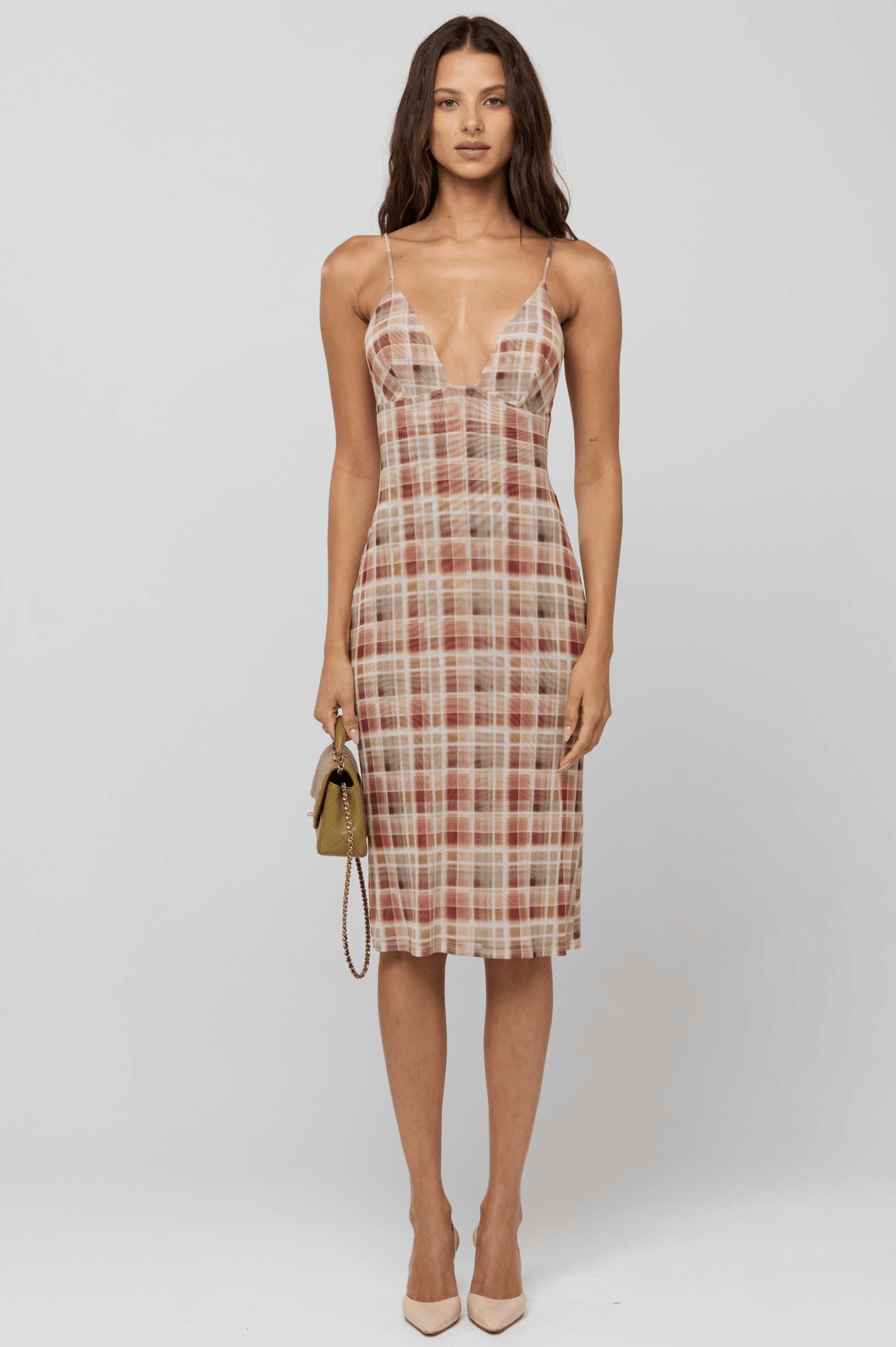 This is an image of Matilda Midi Dress in Drift - RESA featuring a model wearing the dress