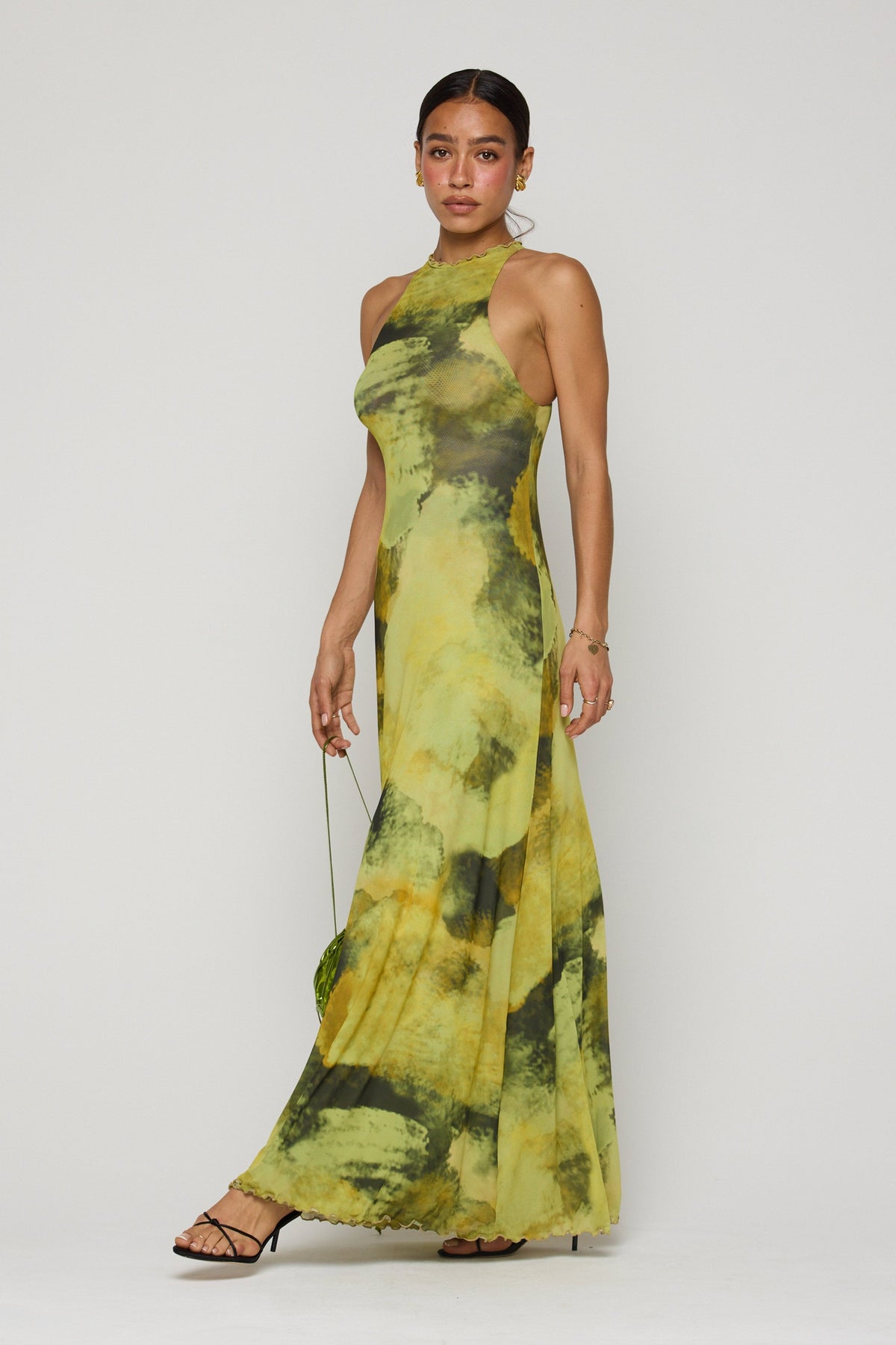 This is an image of Maxine Maxi in Moonshadow - RESA featuring a model wearing the dress