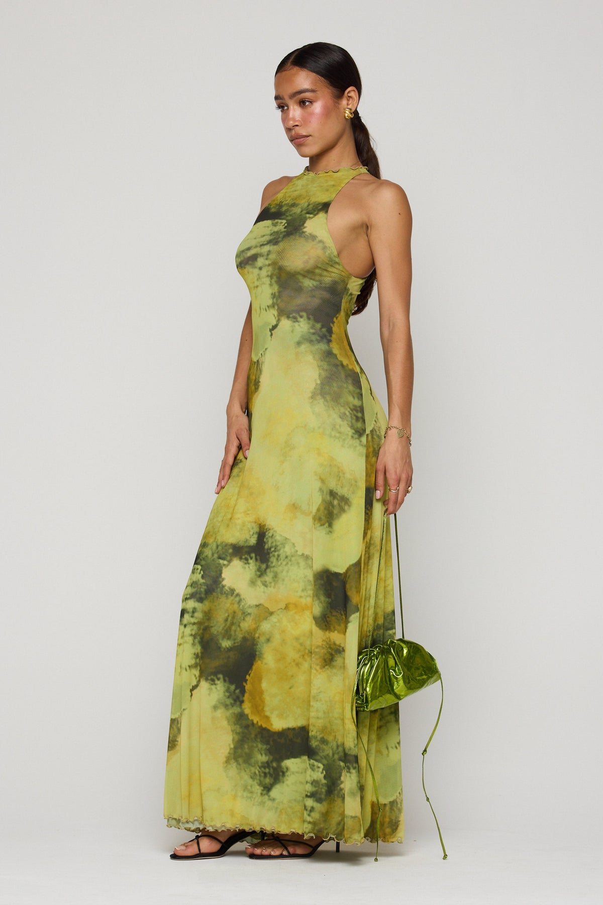 This is an image of Maxine Maxi in Moonshadow - RESA featuring a model wearing the dress