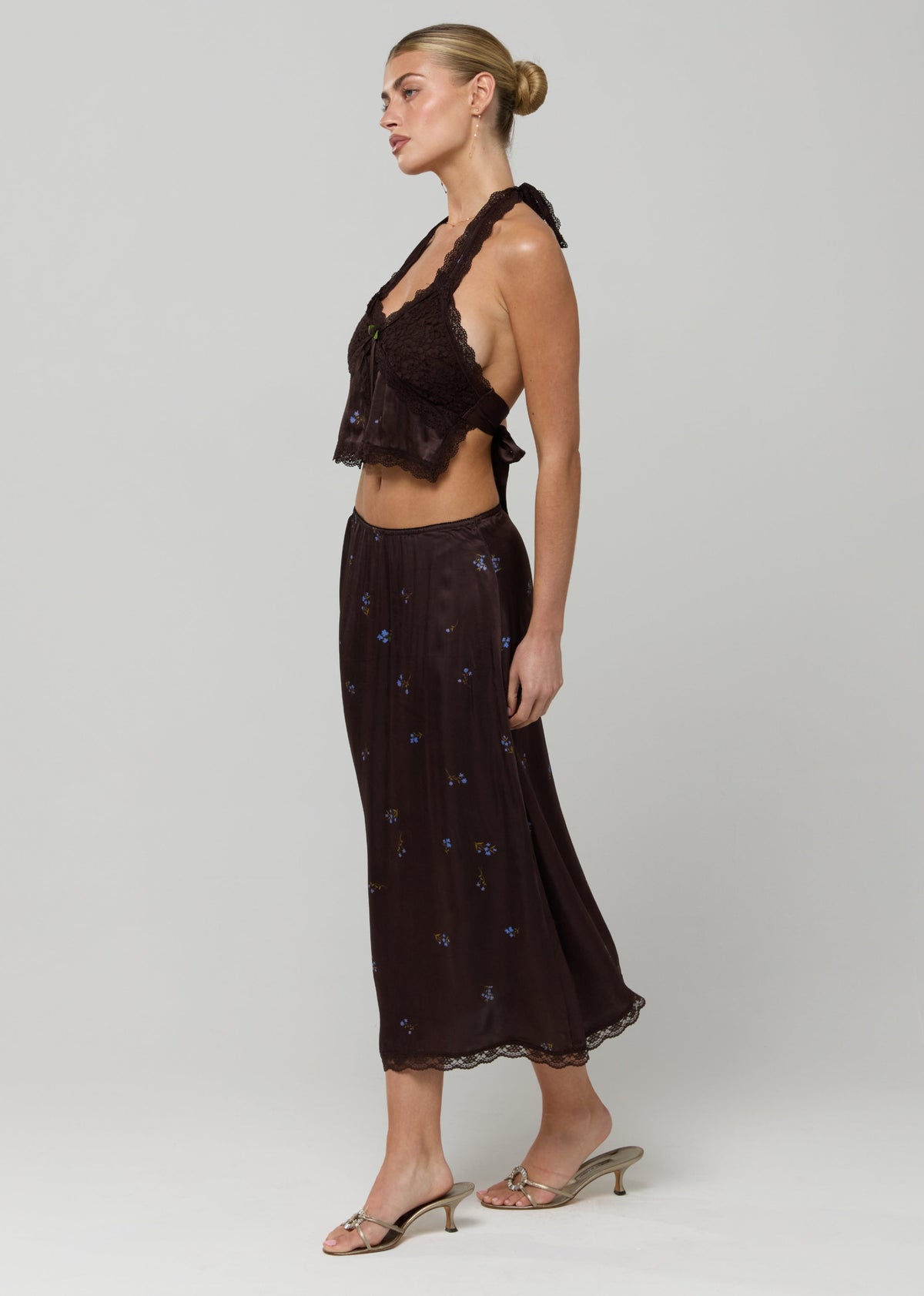 This is an image of Maxwell Skirt in Blythe - RESA featuring a model wearing the dress