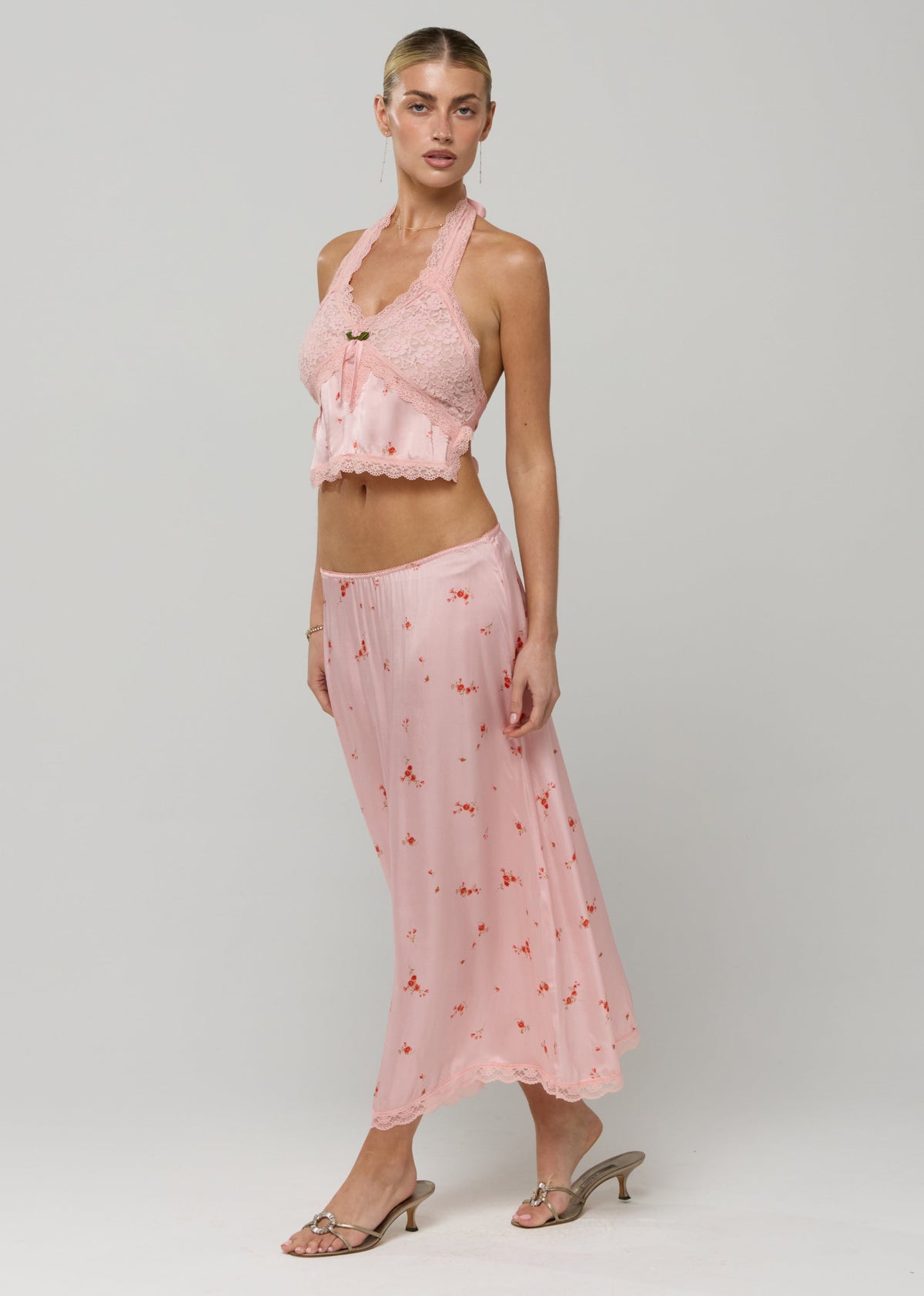 This is an image of Maxwell Skirt in Sweet Pea - RESA featuring a model wearing the dress