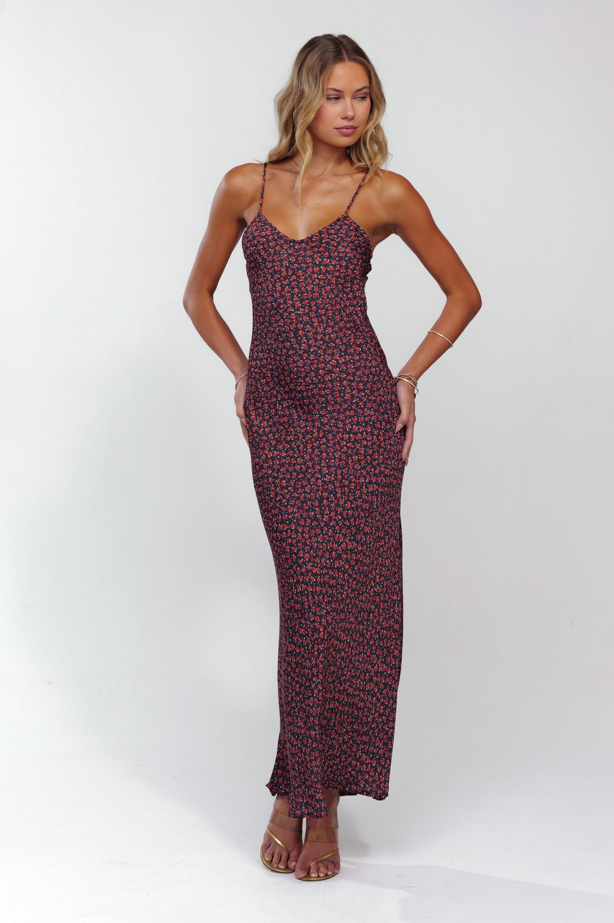 This is an image of Micah Dress in Besos - RESA featuring a model wearing the dress