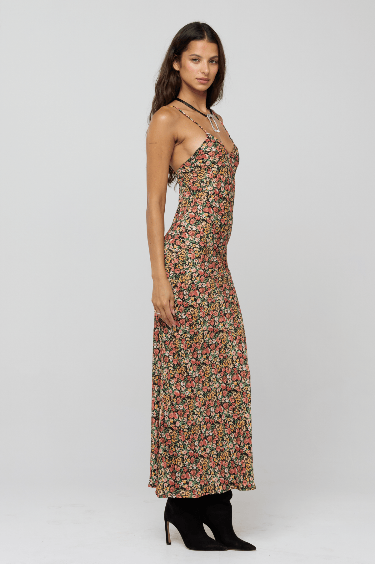 This is an image of Micah Dress in Fig - RESA featuring a model wearing the dress