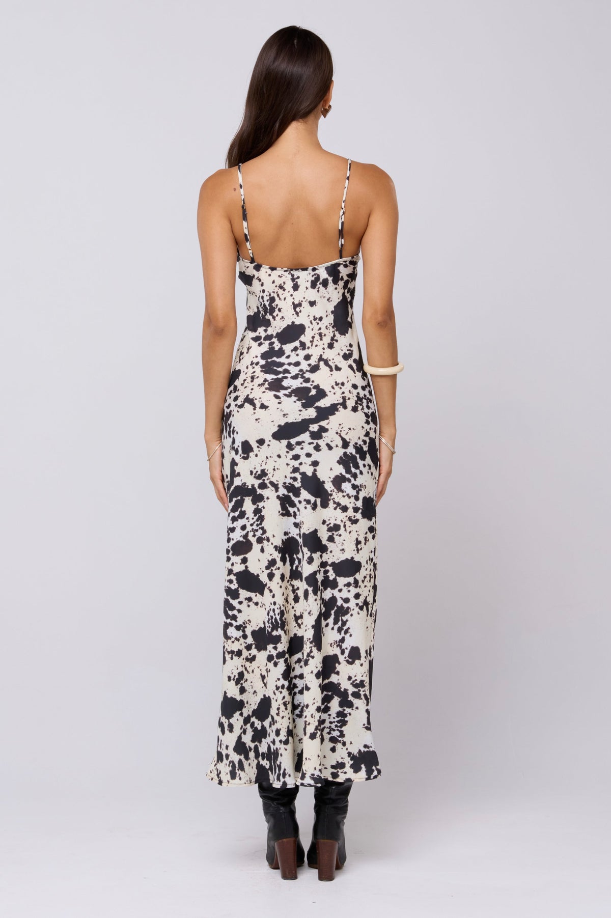 This is an image of Micah Dress in Hide - RESA featuring a model wearing the dress