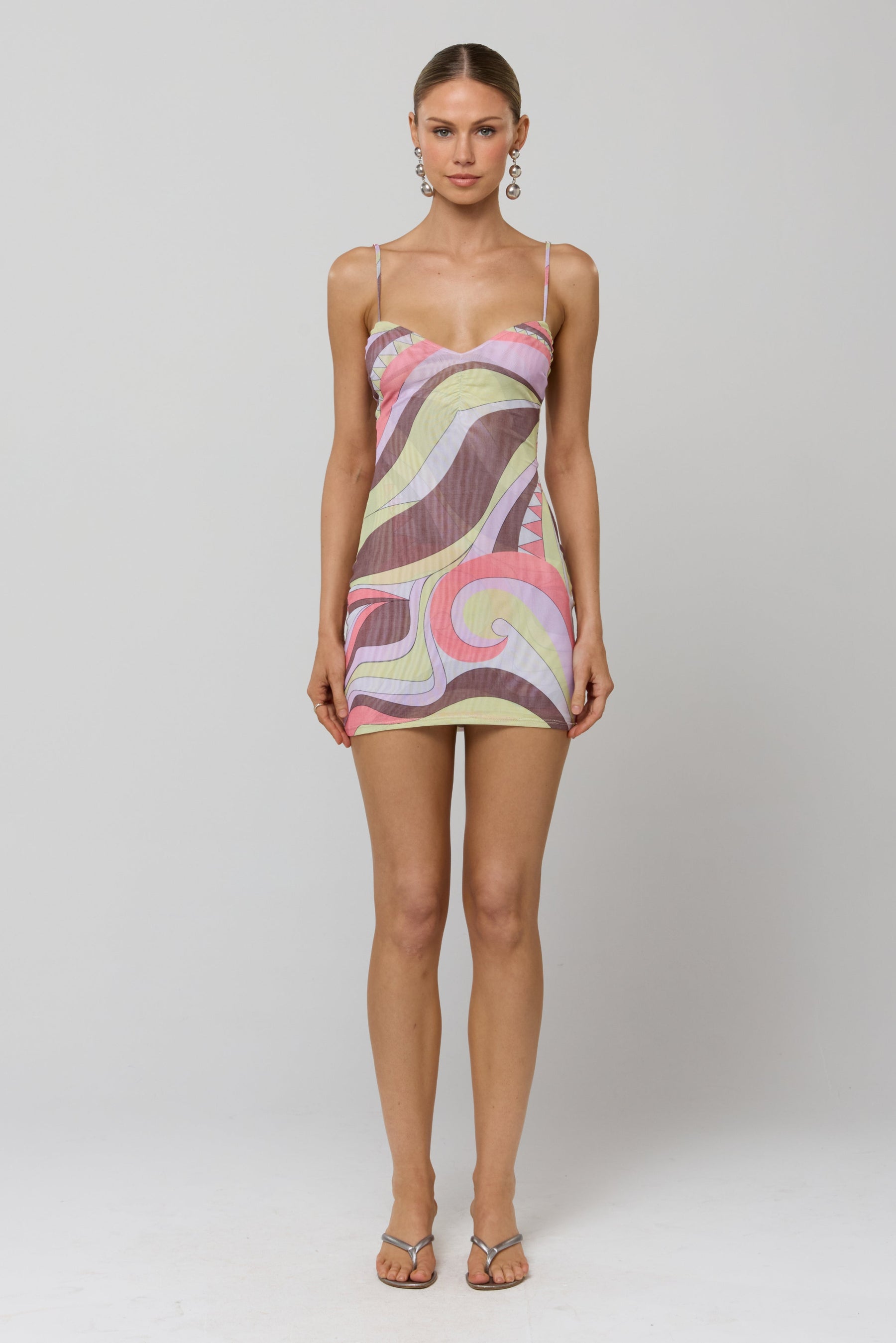 This is an image of Micro Mini Dress in Dolce - RESA featuring a model wearing the dress