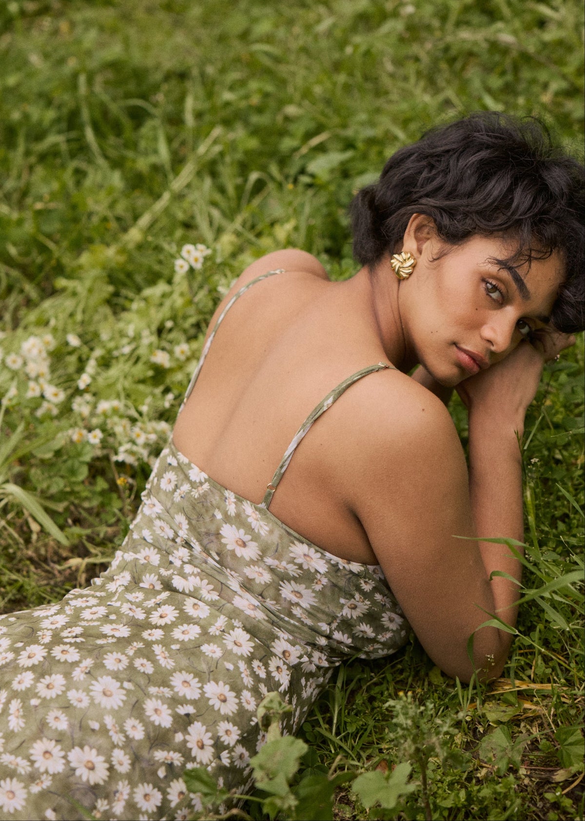 This is an image of Micro Mini Dress in Lovelace - RESA featuring a model wearing the dress