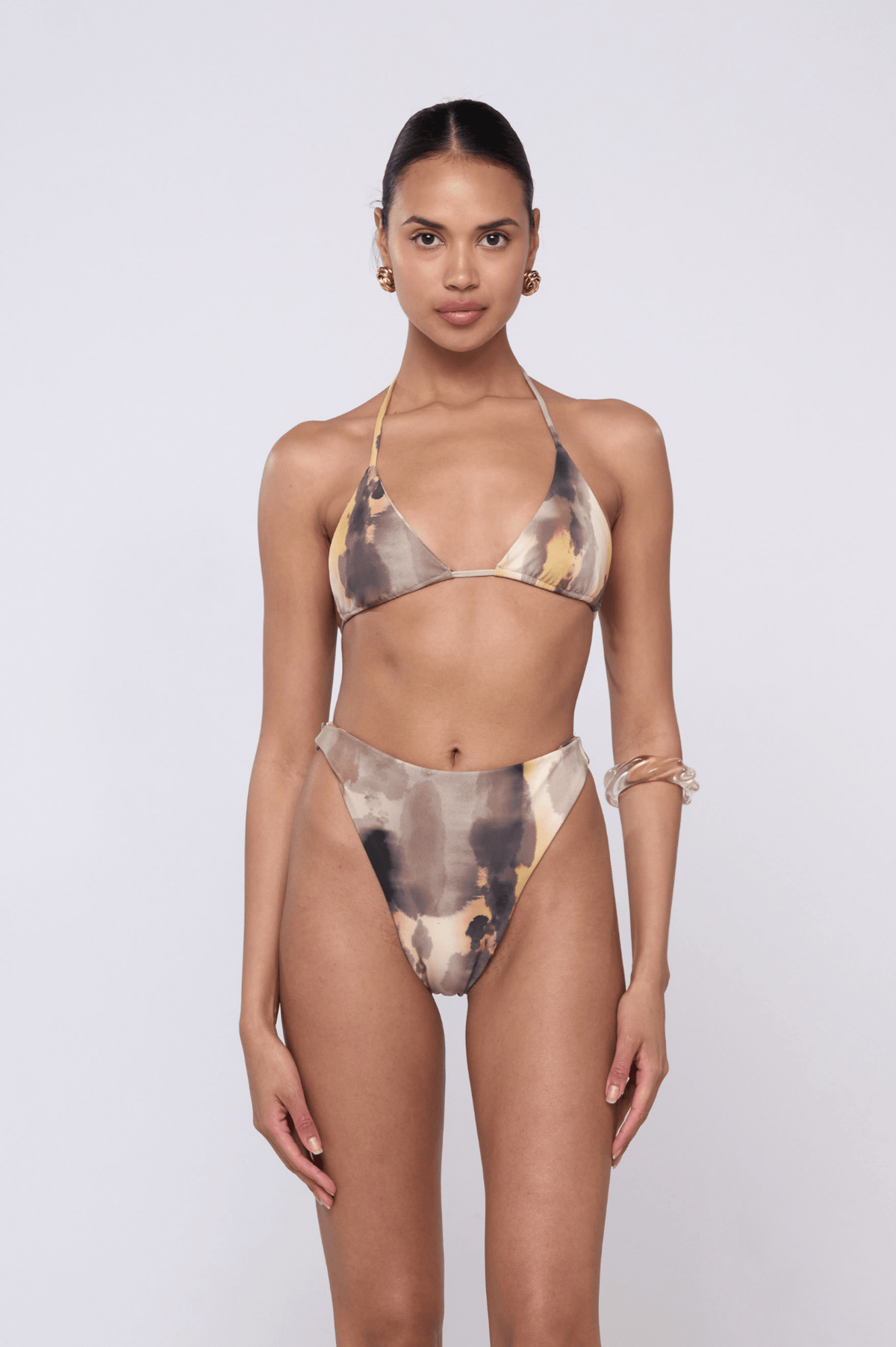 This is an image of Miles Bikini Bottom in Dusk - RESA featuring a model wearing the dress