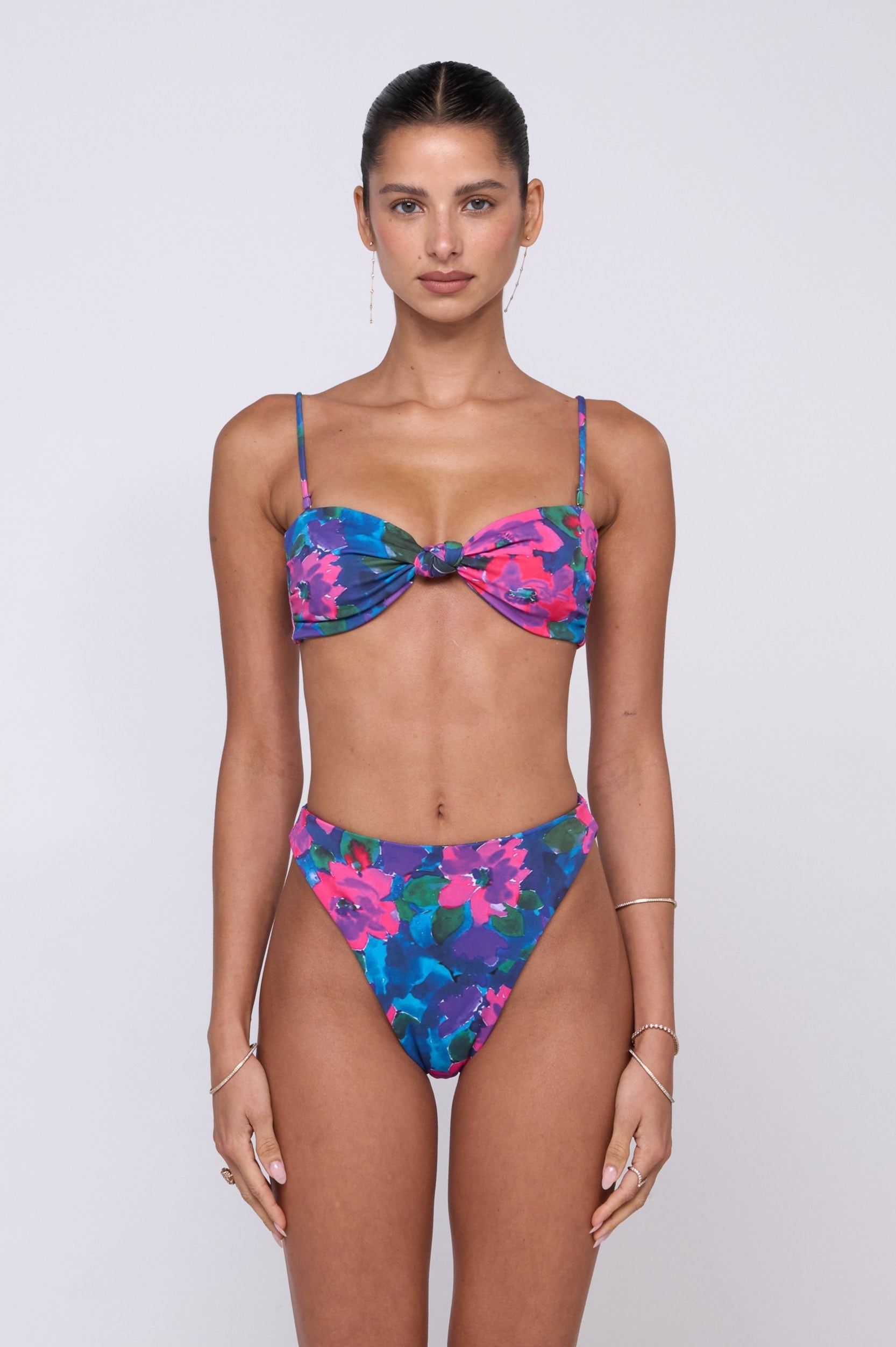 This is an image of Miles Bikini Bottom in Lanai - RESA featuring a model wearing the dress