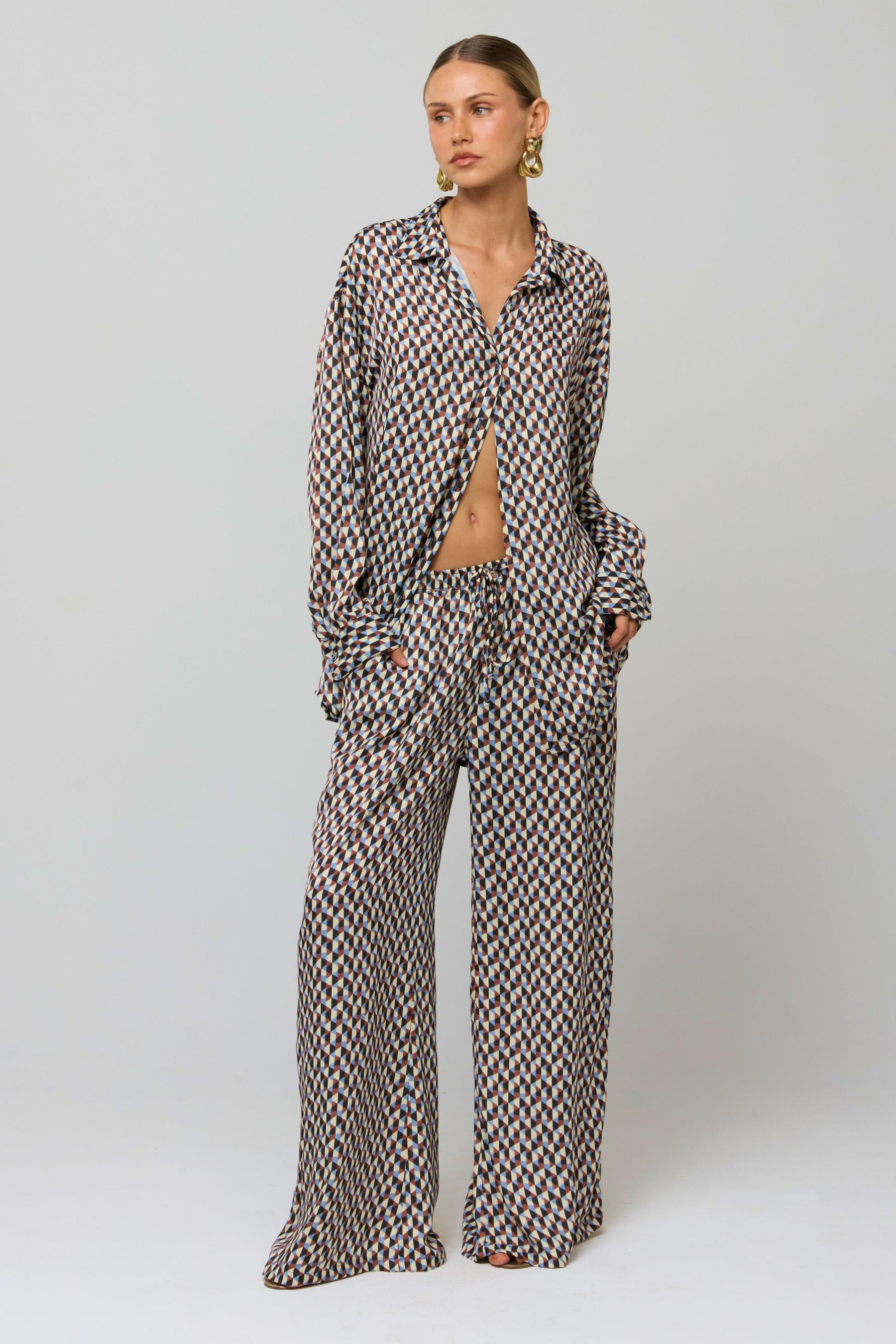 This is an image of Miley Set in Mosaic - RESA featuring a model wearing the dress