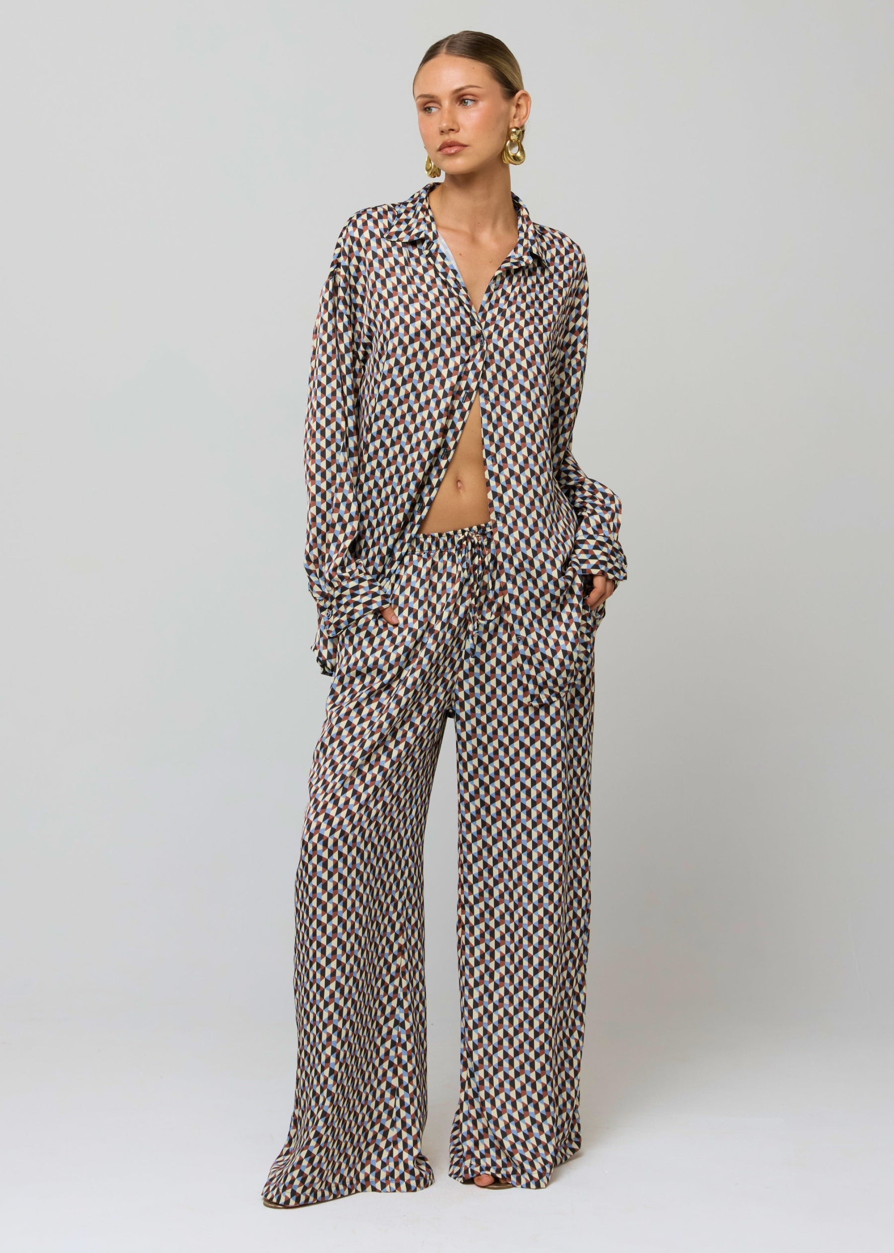 This is an image of Miley Set in Mosaic - RESA featuring a model wearing the dress