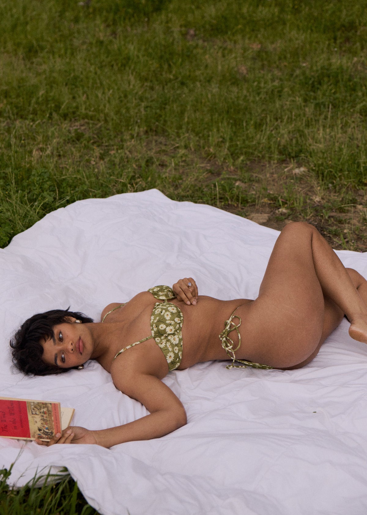 This is an image of Millie Bikini Top in Lovelace - RESA featuring a model wearing the dress