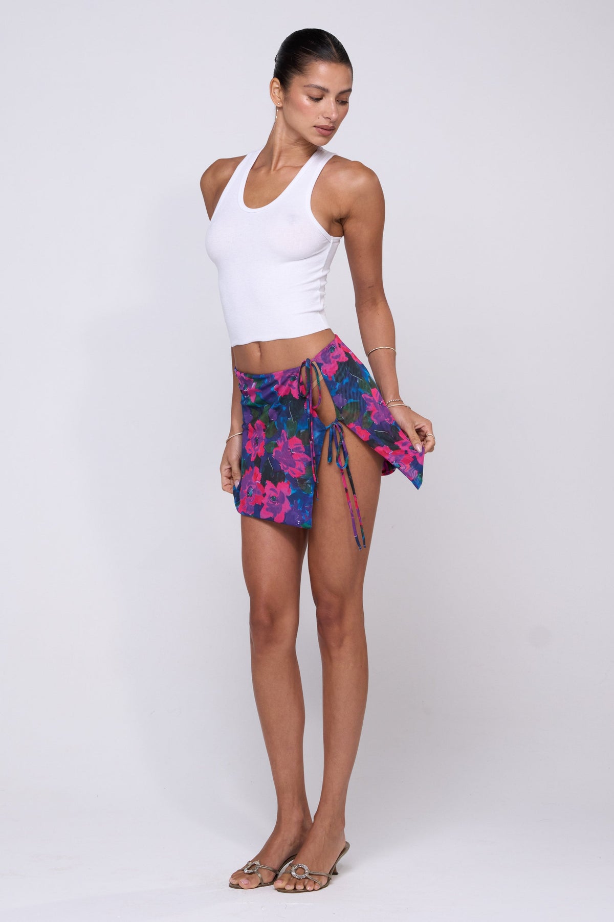This is an image of Ollie Skirt in Lanai - RESA featuring a model wearing the dress