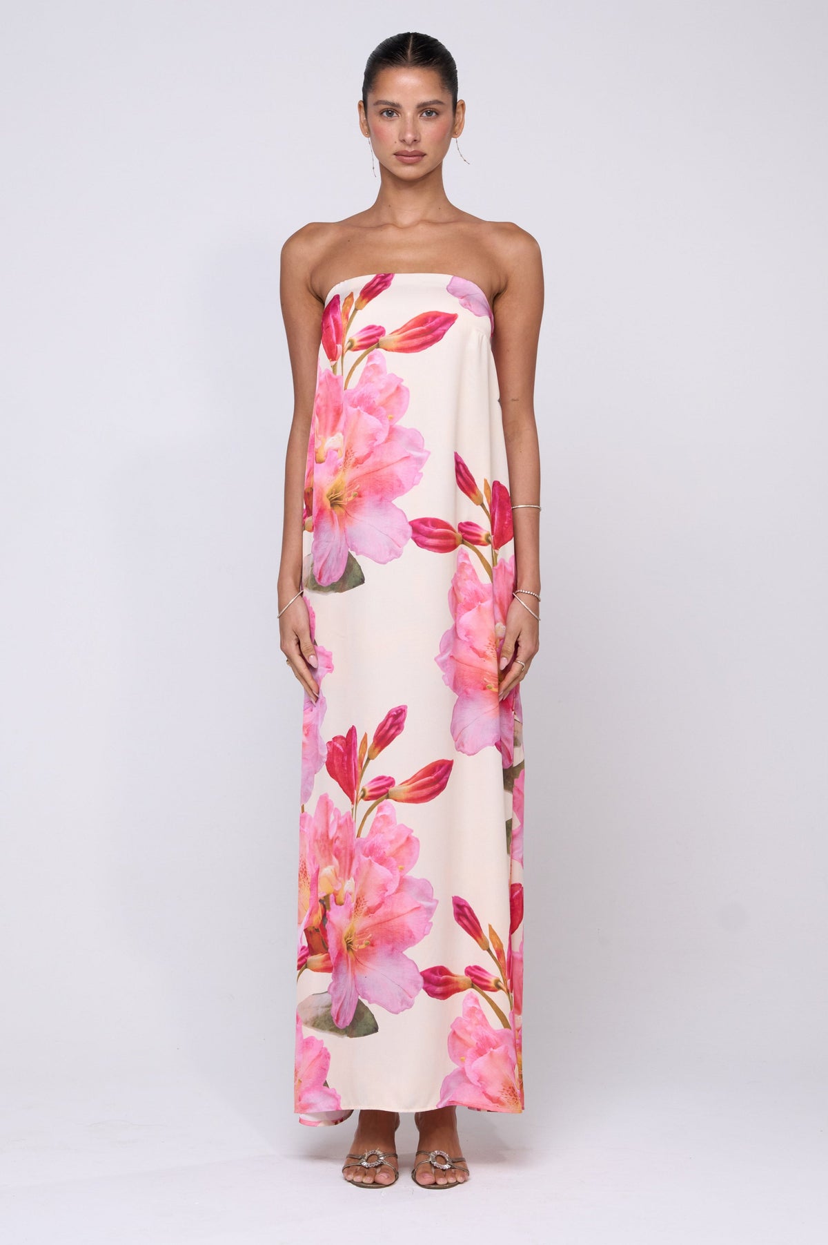 This is an image of Ophelia Maxi Dress in Lily - RESA featuring a model wearing the dress