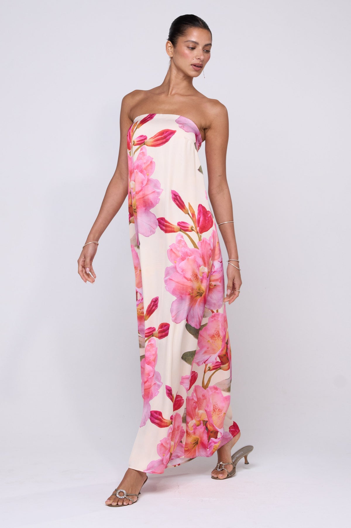 This is an image of Ophelia Maxi Dress in Lily - RESA featuring a model wearing the dress