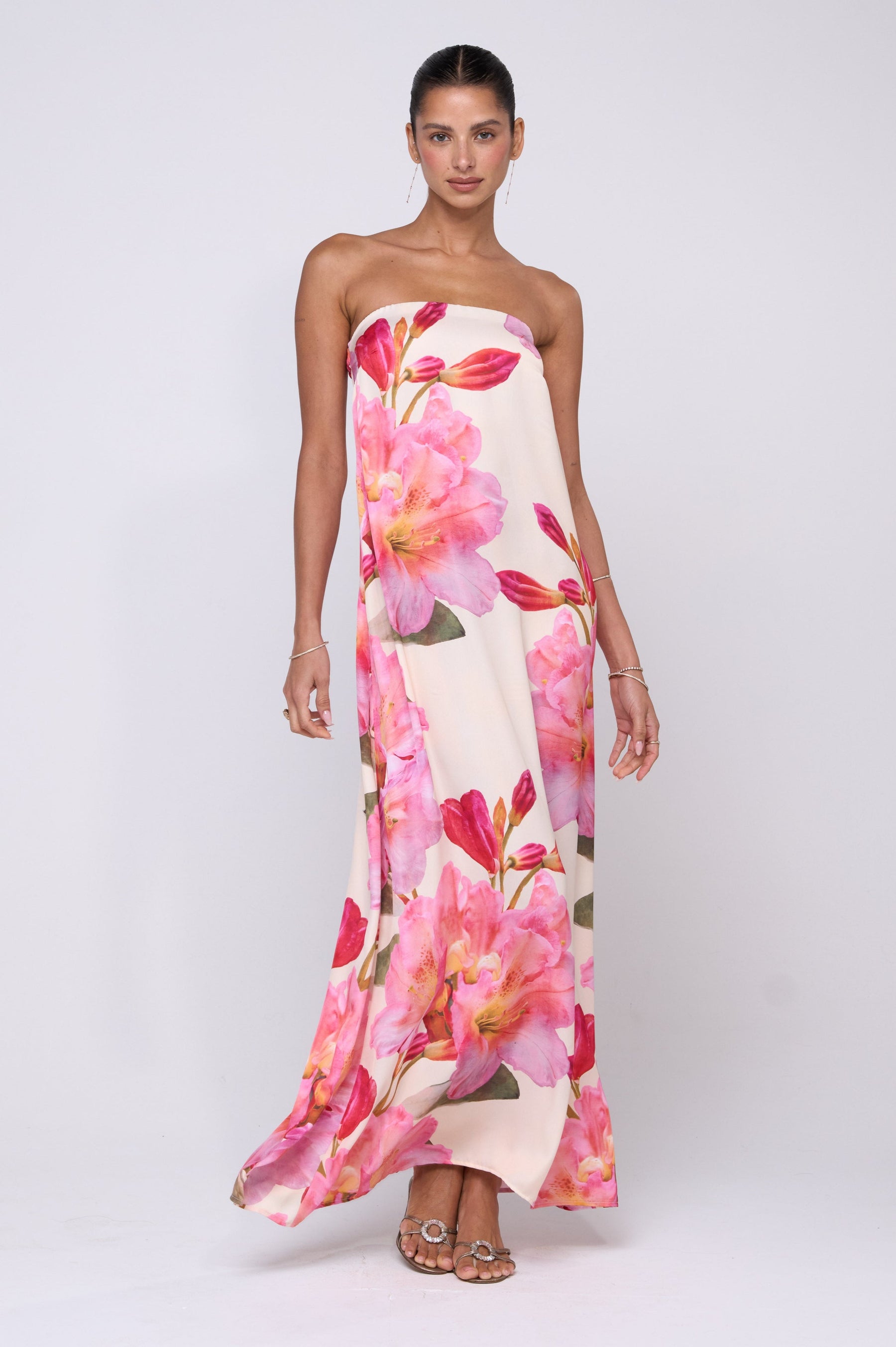 This is an image of Ophelia Maxi Dress in Lily - RESA featuring a model wearing the dress