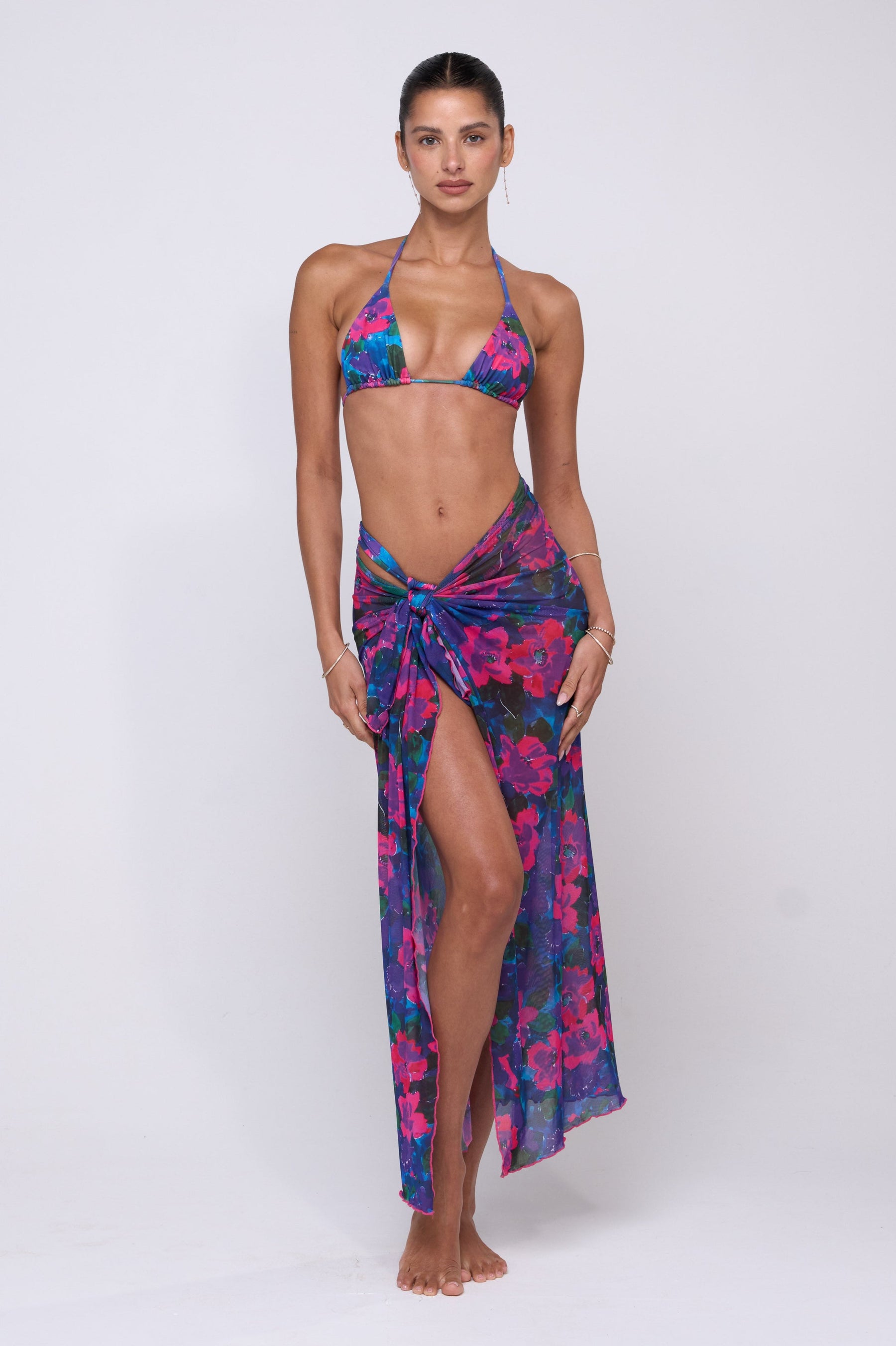 This is an image of Perfect Scarf Top and Sarong in Lanai - RESA featuring a model wearing the dress