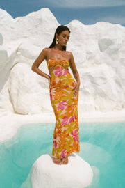 This is an image of Phoebe Dress in Keiko - RESA featuring a model wearing the dress