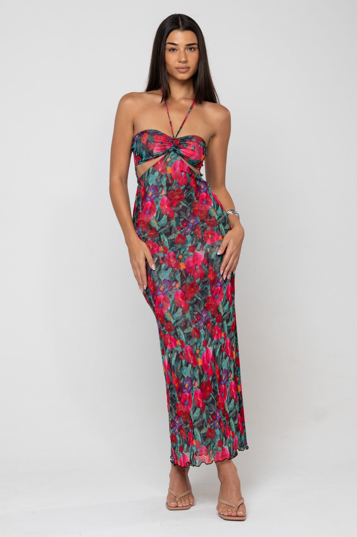 This is an image of Phoebe Dress in Resort - RESA featuring a model wearing the dress