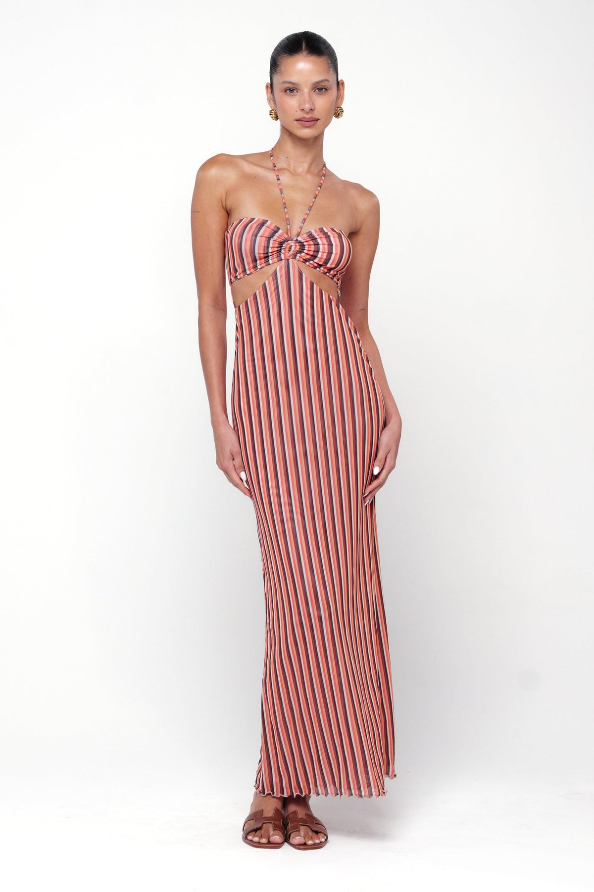 This is an image of Phoebe Dress in Studio 54 - RESA featuring a model wearing the dress