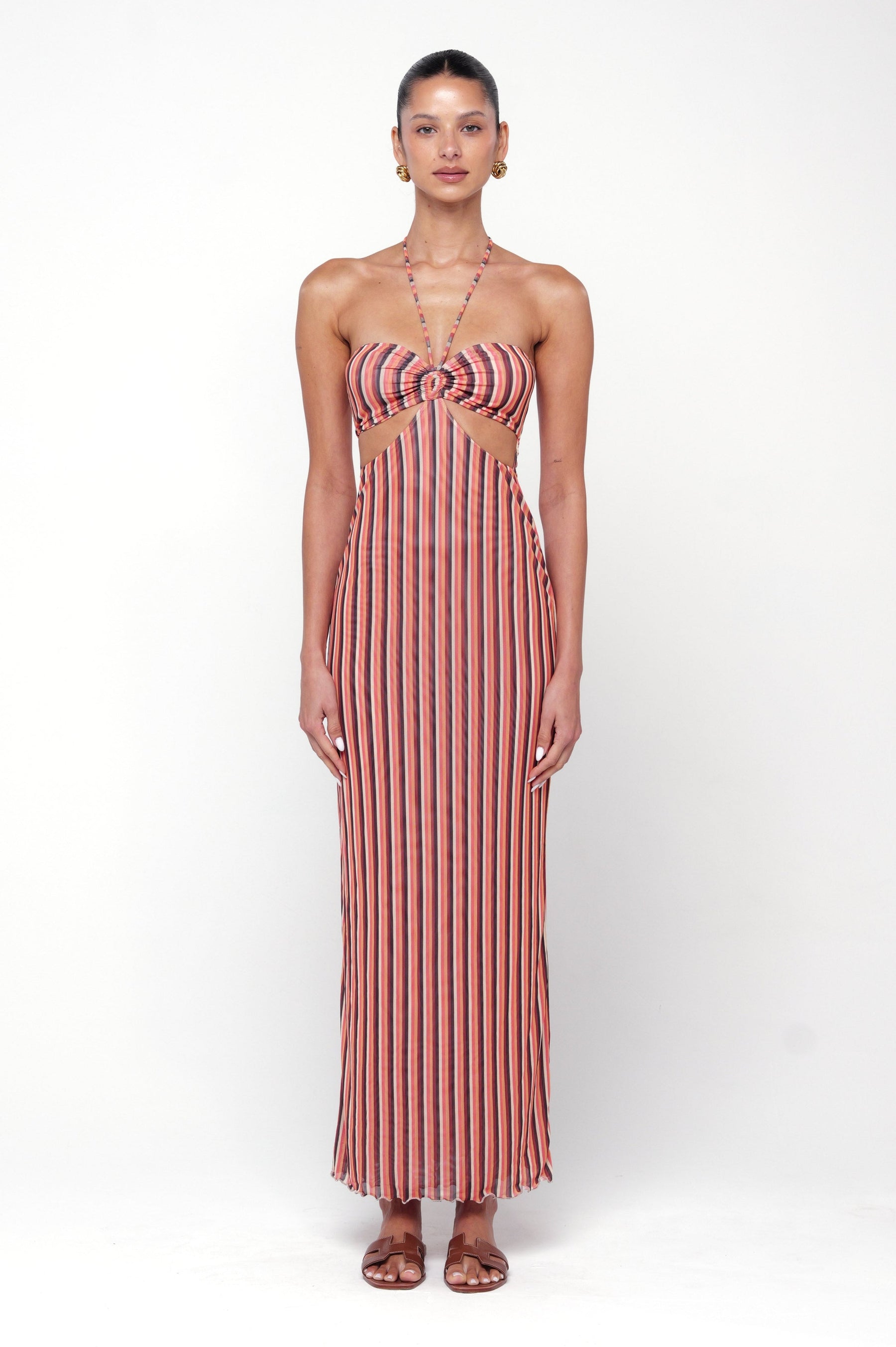 This is an image of Phoebe Dress in Studio 54 - RESA featuring a model wearing the dress