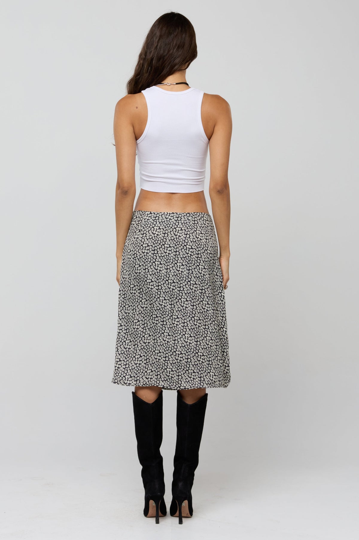 This is an image of Rachel Skirt in Flores - RESA featuring a model wearing the dress